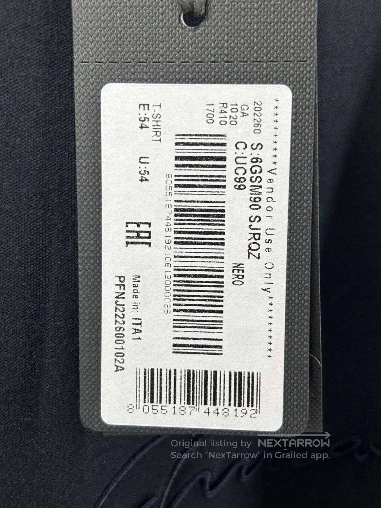 Emporio Armani giorgio armani men's black cotton t-shirt. Size US L / EU 52-54 / 3 - 6 Thumbnail