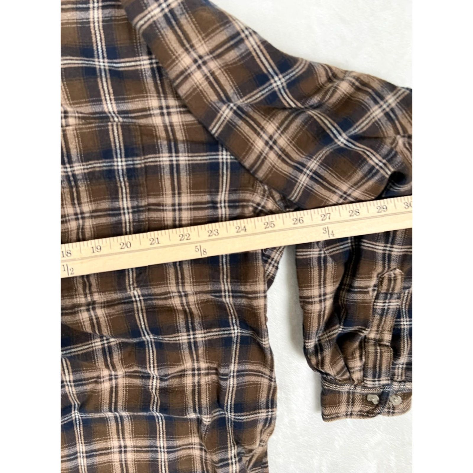 Wrangler Wrangler Rugged Wear Shirt Mens XL Brown Plaid Flannel Button Up Western Size US XL / EU 56 / 4 - 5 Thumbnail