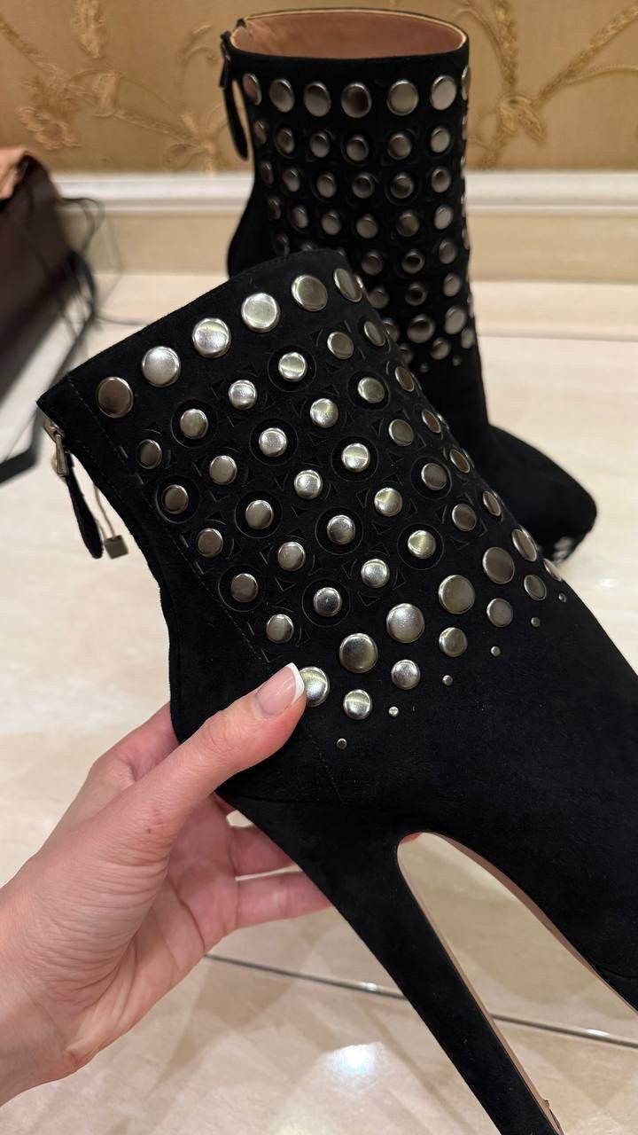 Alaia ALAIA Black Suede Stud Platform Booties Size 39 Size US 9 / IT 39 - 6 Thumbnail