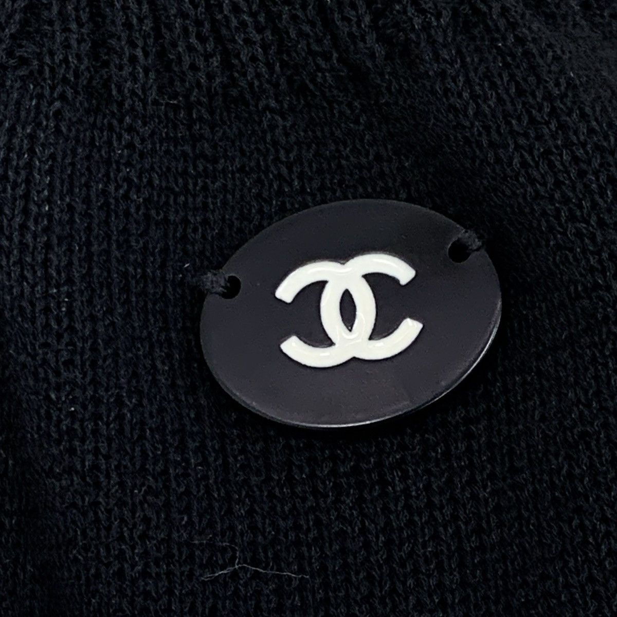 Chanel Chanel Black Logo Embroidered Cotton Knit Dress Size S / US 4 / IT 40 - 6 Thumbnail