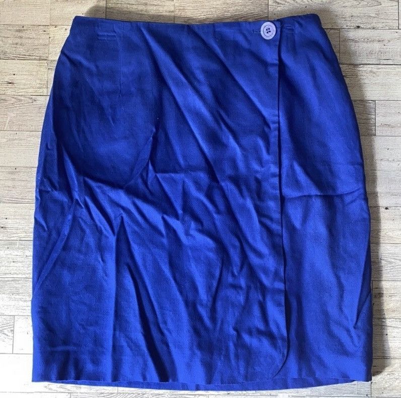 Preston & York × Vintage Preston & York, VTG, Royal Blue, Wrap Skirt Size 30" / US 8 / IT 44 - 2 Thumbnail