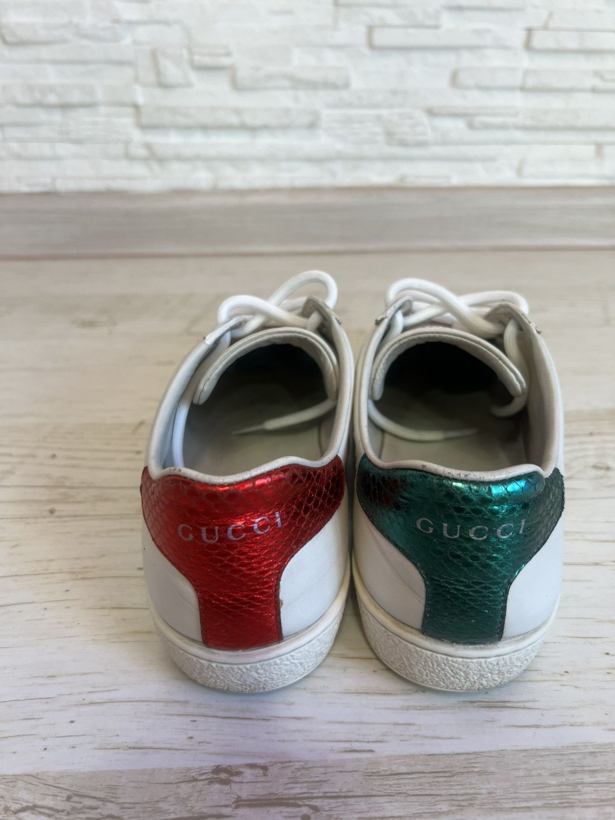 Gucci Gucci Ace Pineapple Ladybug Embroidered Leather Sneakers Size US 6.5 / IT 36.5 - 6 Thumbnail