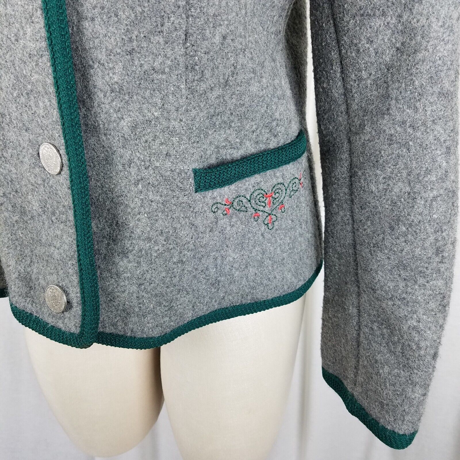 Vintage Vtg Boos Austria Nordic Felted Boiled Wool Sweater Jacket 42 Size M / US 6-8 / IT 42-44 - 4 Thumbnail