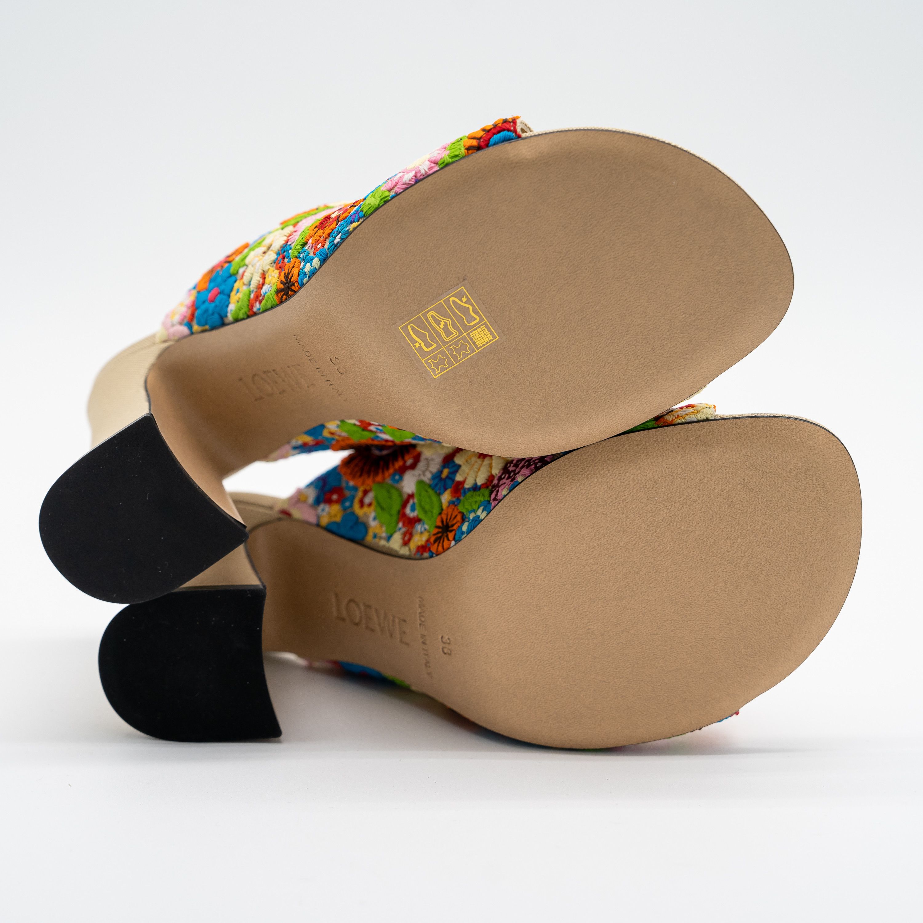 Loewe Loewe Calle Floral Embroidered Open Mule Sandals Size US 8 / IT 38 - 6 Thumbnail