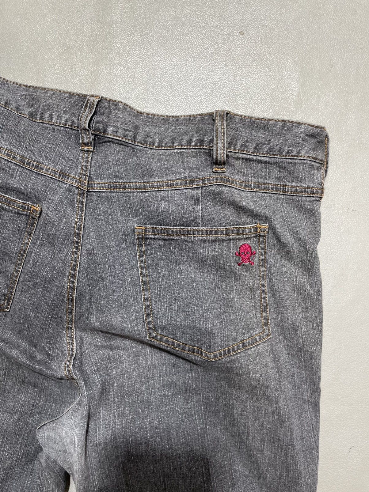 If Six Was Nine Japanese Punk Poem Flare Jeans Bootcut Washed Size US 35 - 5 Thumbnail