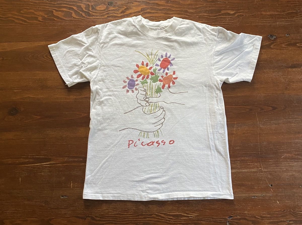 Hanes × Vintage Vintage 80’s Picasso Bouquet of Peace Single Stitch Tee Size US M / EU 48-50 / 2 - 2 Thumbnail