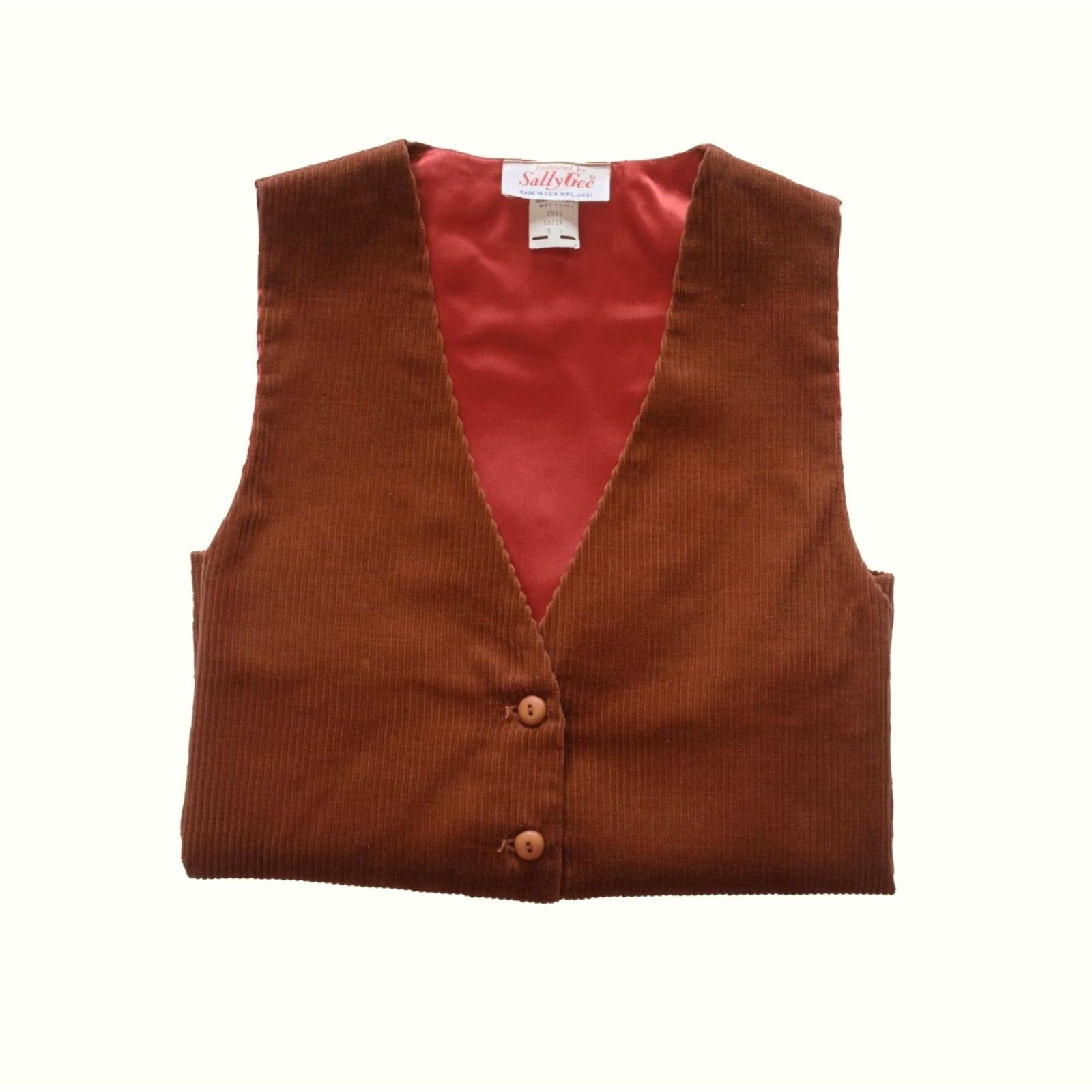 Vintage VINTAGE Sally Gee CORDUROY 100% COTTON VTG 70s 80s VEST MADE IN USA BROWN SZ L UNISEX Size US L / EU 52-54 / 3 - 2 Thumbnail