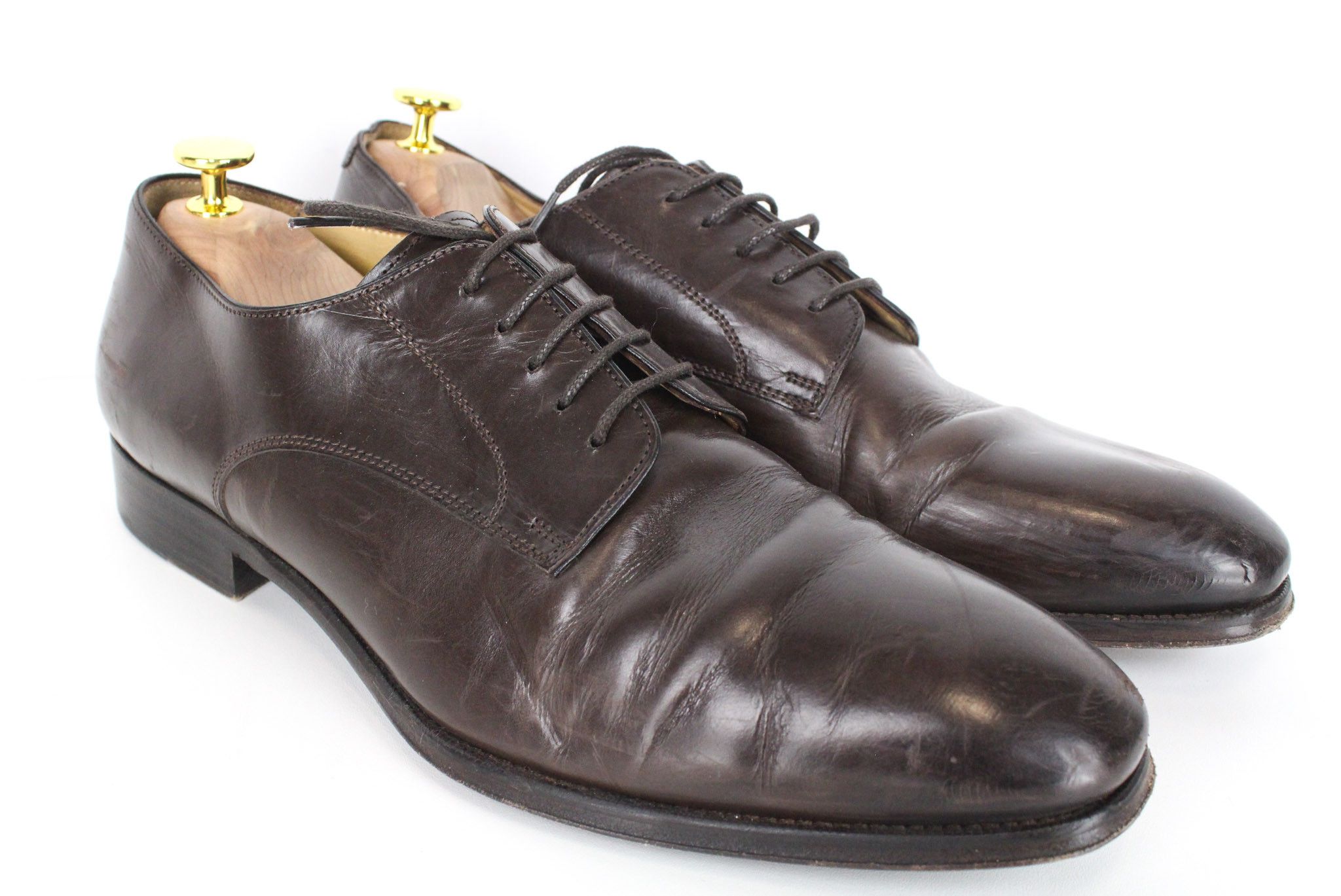 Suitsupply EU43.5 Dark Brown Leather Laced Low-Top 72824 Size US 10.5 / EU 43-44 - 1 Thumbnail