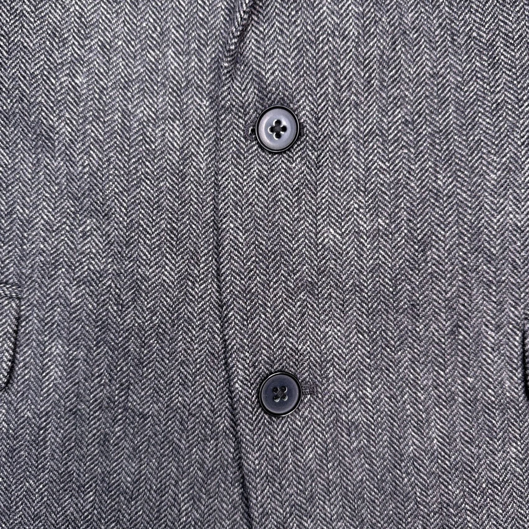 Tommy Hilfiger Tommy Hilfiger Blazer Sport Coat Gray Wool Tweed Herringbone 42 Regular Notch Lapel Double-Vented Chest 44 Button 2-Button Classic Mens Dress Coat Size 42R - 7 Thumbnail
