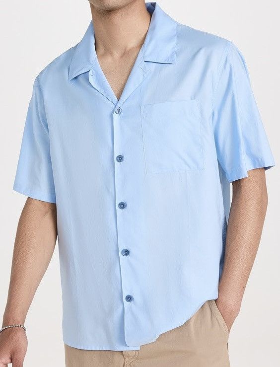 Ami camp collar shirt in sky blue Size 41 Large