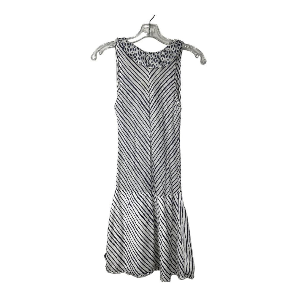 Designer Striped Low Ruffle Knee Length Dress Size Small Size S / US 4 / IT 40 - 2 Thumbnail