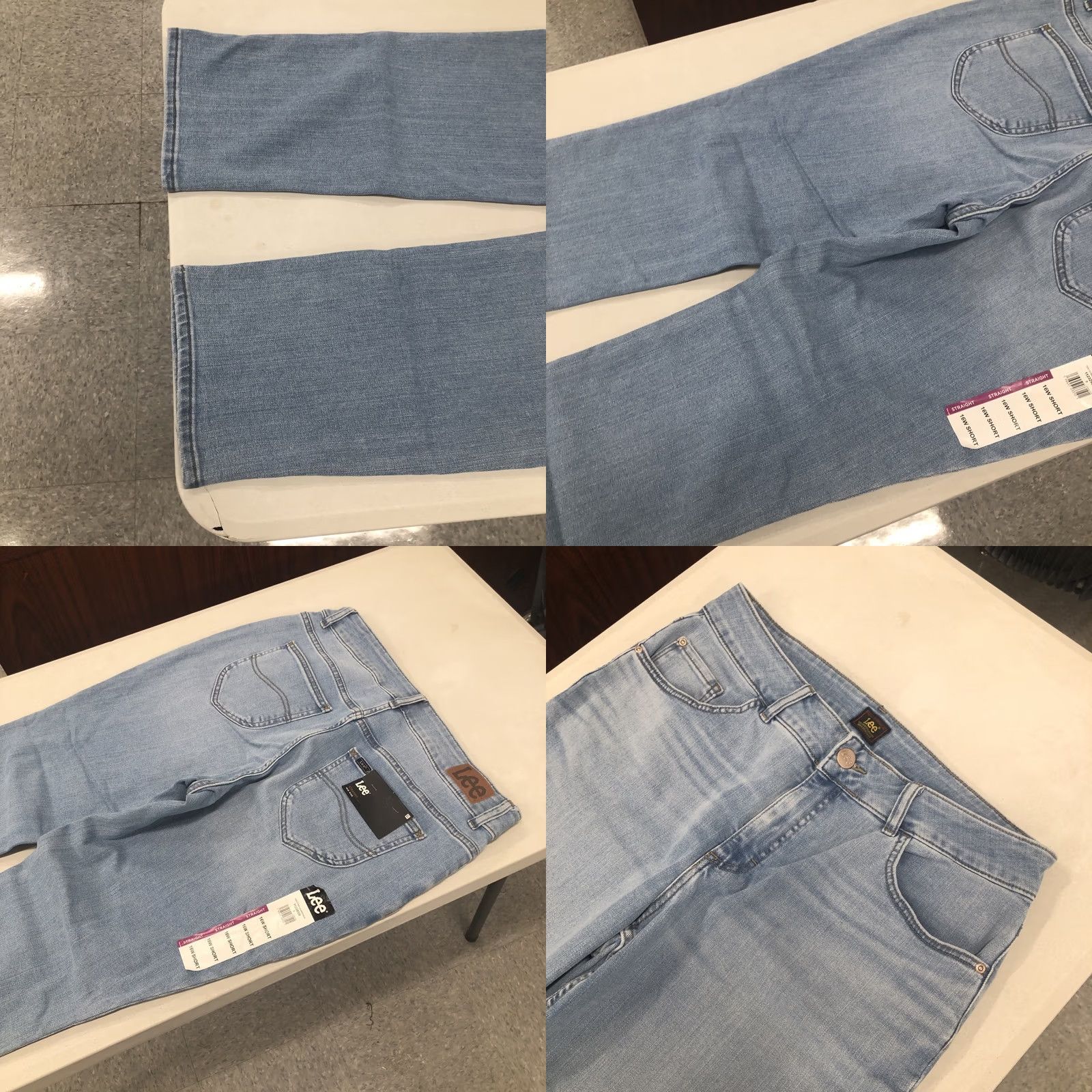 Lee Lee Jeans Womens 16 Straight Stretch Mid Rise Light Wash Blue Denim Jeans (36x28) Size 38" / US 16 / IT 52 - 8 Thumbnail