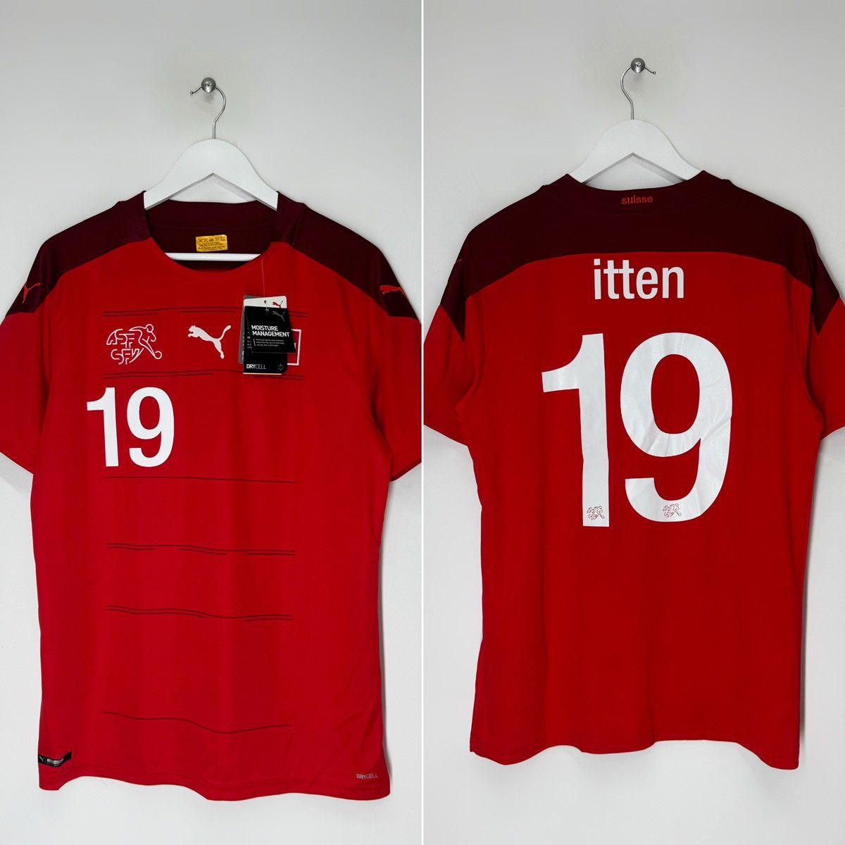 Puma #19 Itten Switzerland 2020/21 Home Puma Football Shirt Size US L / EU 52-54 / 3 - 1 Thumbnail