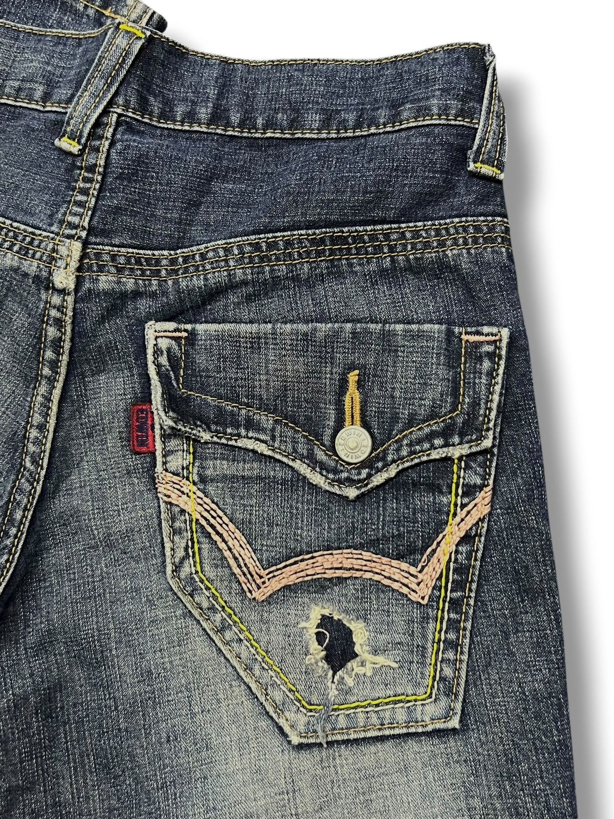 Edwin Flared Vintage Edwin - Faded Wash, Low Rise,Distressed Denim Size 27" / US 4 / IT 40 - 8 Thumbnail