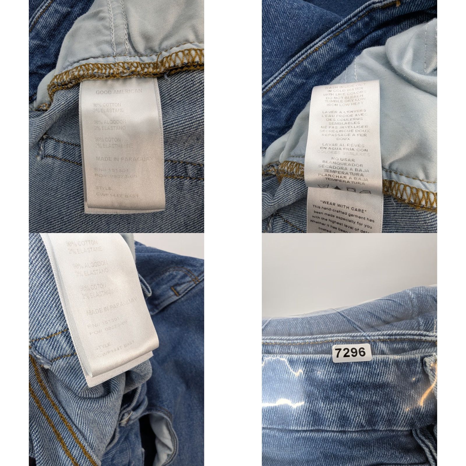 Good American Good American Good Waist Palazzo Wide Leg Jeans Blue Denim 16, Regular, 5-Pocket, Stretch, Medium Wash, Women Size 38" / US 16 / IT 52 - 9 Thumbnail
