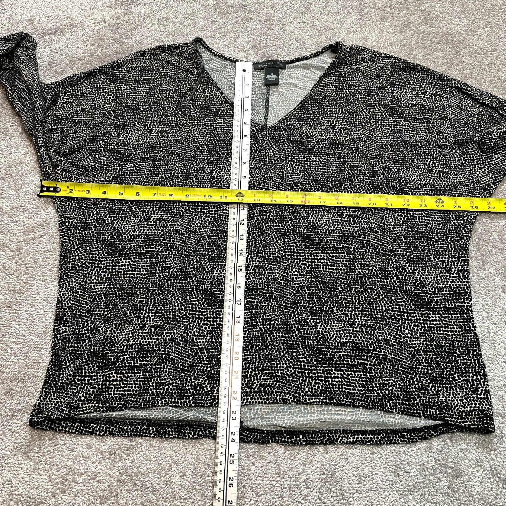 Vintage Joan Vass Blouse Shirt Womens 1X Black Modal V-Neck Casual Long Sleeve Jersey Tee Size XL / US 12-14 / IT 48-50 - 6 Thumbnail