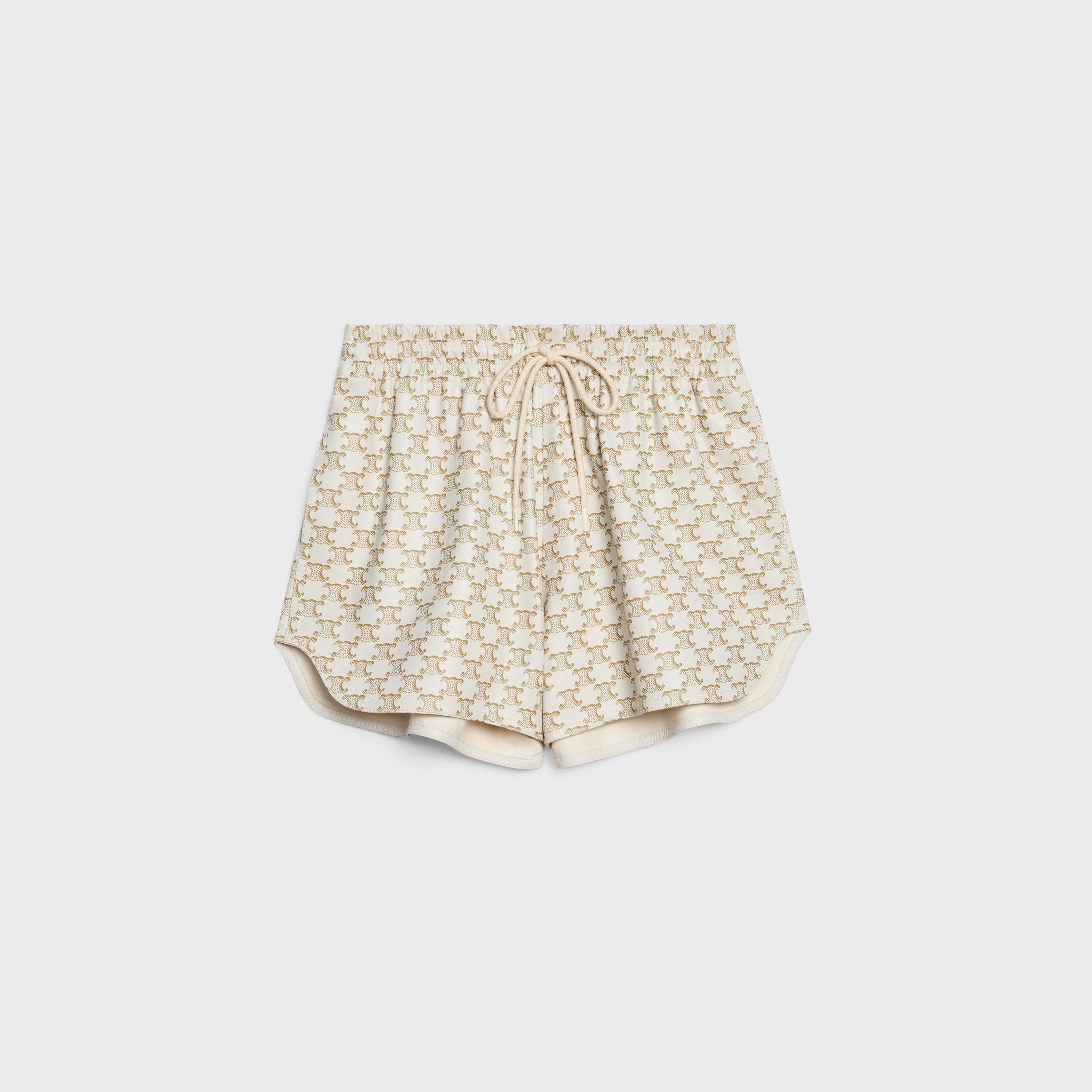 Celine o1w1db11124 Athletic Monogram Lambskin Short in Beige Size 30" / US 8 / IT 44 - 1 Thumbnail