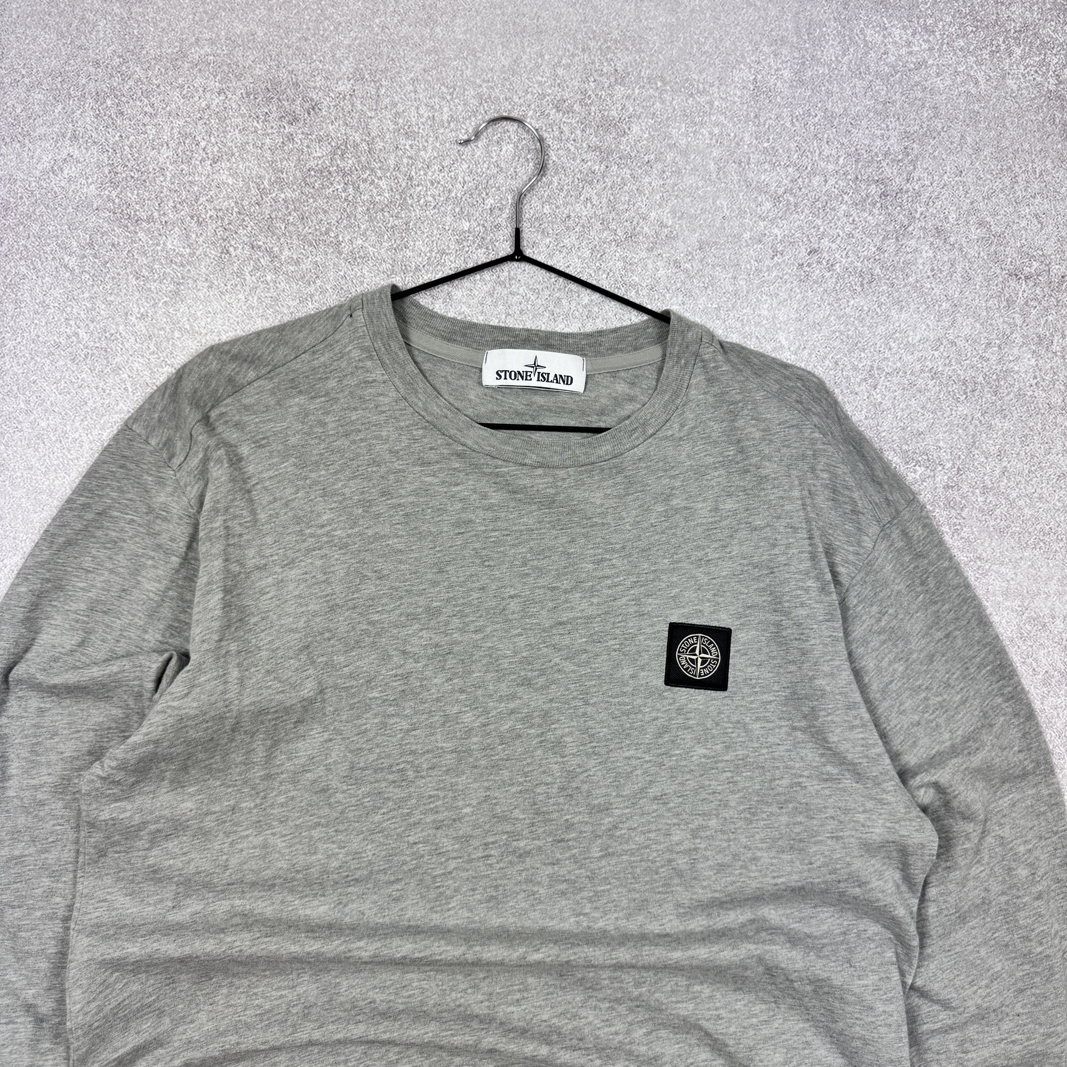 Stone Island Men`s Stone Island Patch Program Gray Longsleeve Tshirt Size US M / EU 48-50 / 2 - 2 Thumbnail