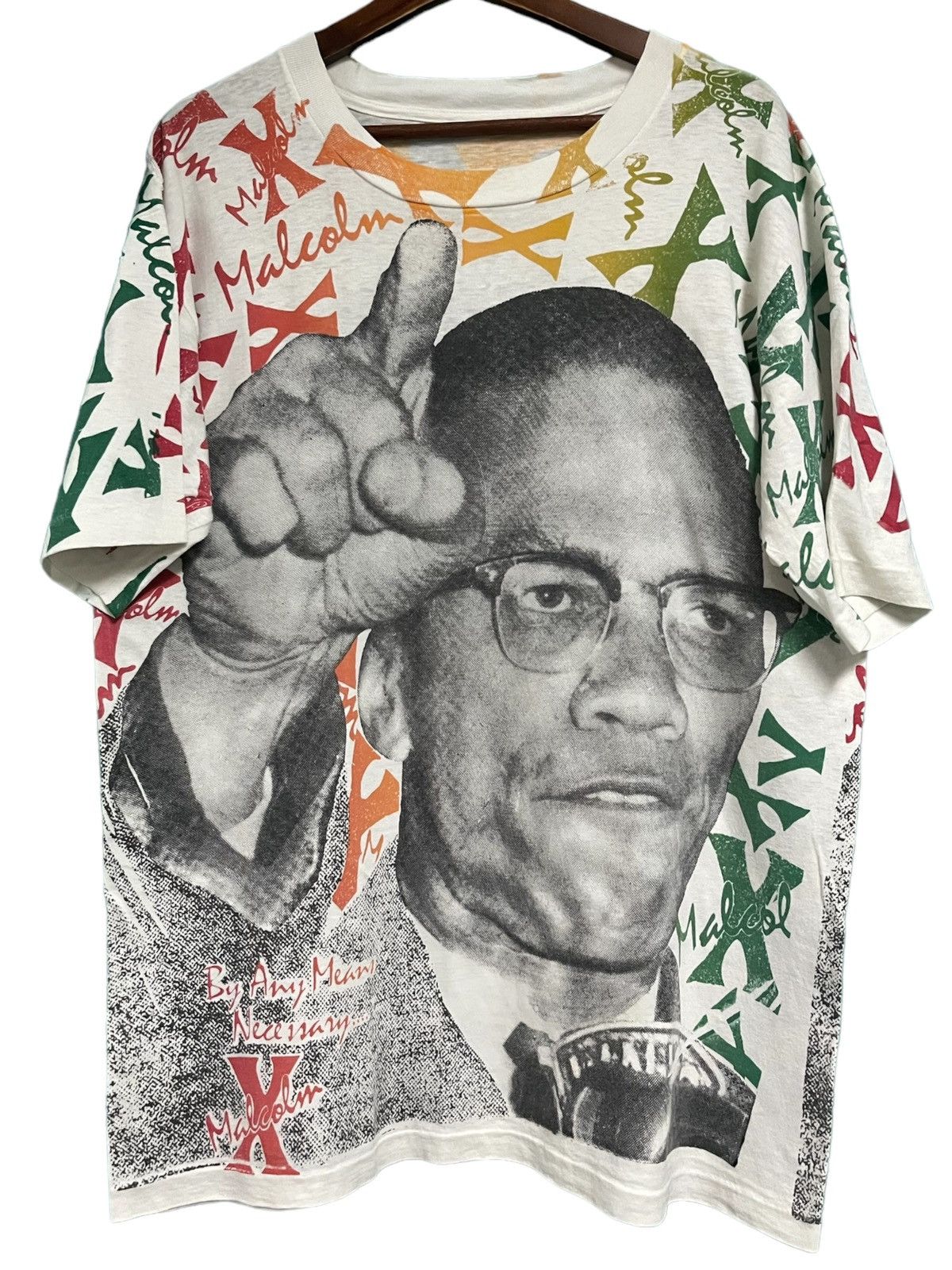 Band Tees Vintage Malcolm X AOP 90s t shirt Size US L / EU 52-54 / 3 - 1 Thumbnail