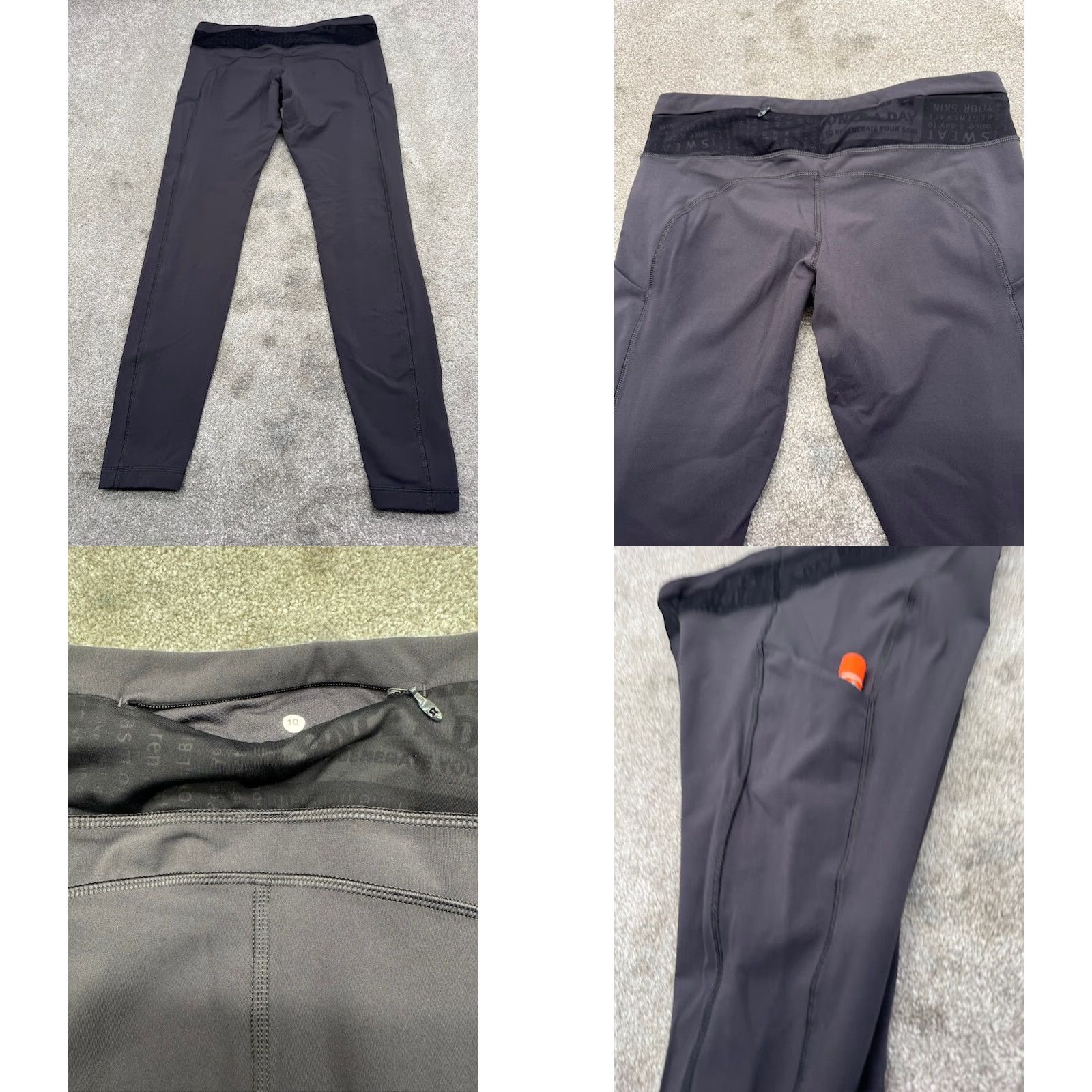 Lululemon Lululemon Leggings Black 10 Pockets Inspirational Quotes Zippered Pocket Size 10 Women Activewear Leggings Size 32" / US 10 / IT 46 - 8 Thumbnail