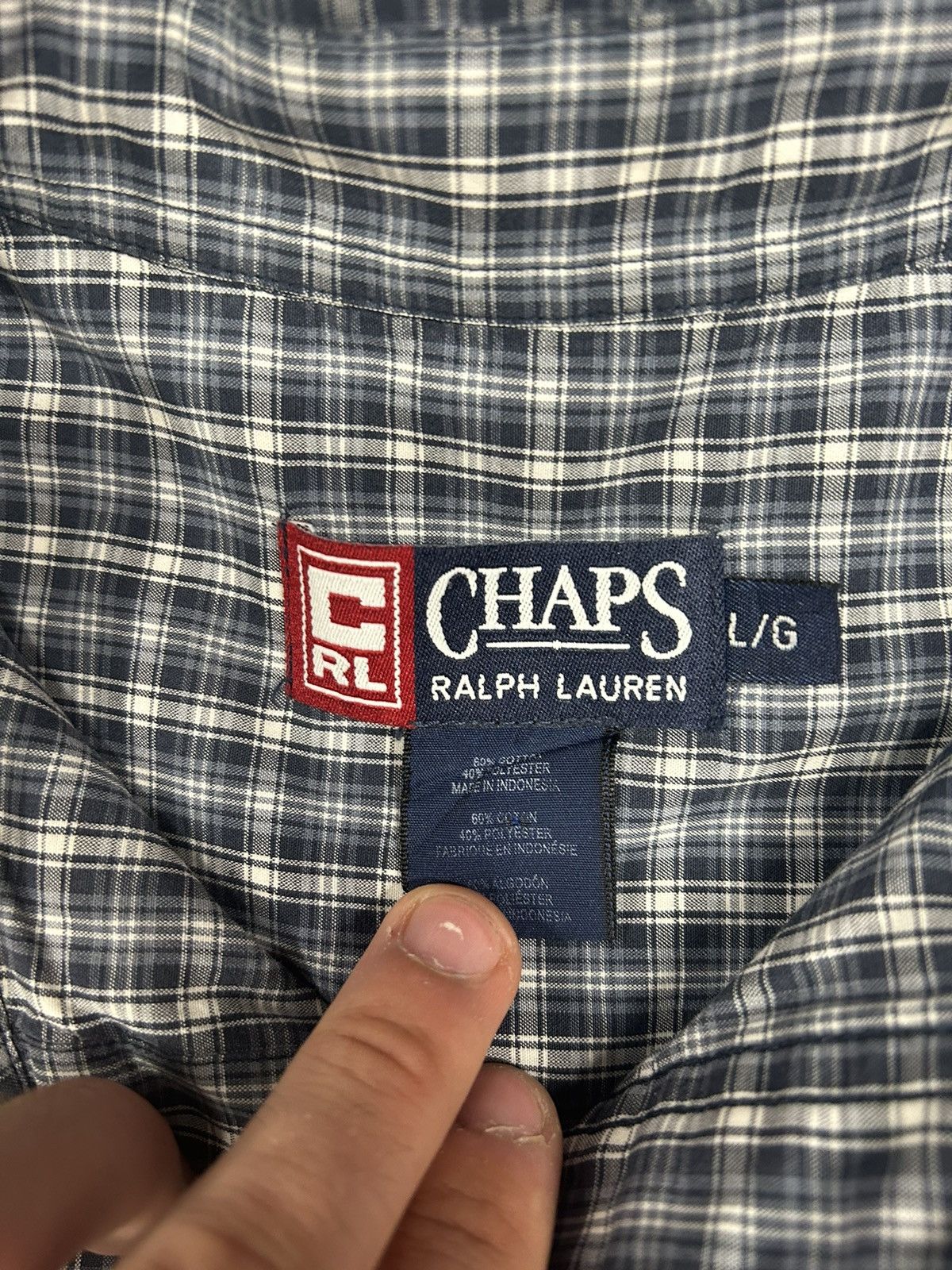 Chaps Ralph Lauren × Polo Ralph Lauren × Vintage Crazy Vintage Y2K Checker Chaps Ralph Lauren Button Up Shirt Size US L / EU 52-54 / 3 - 3 Thumbnail