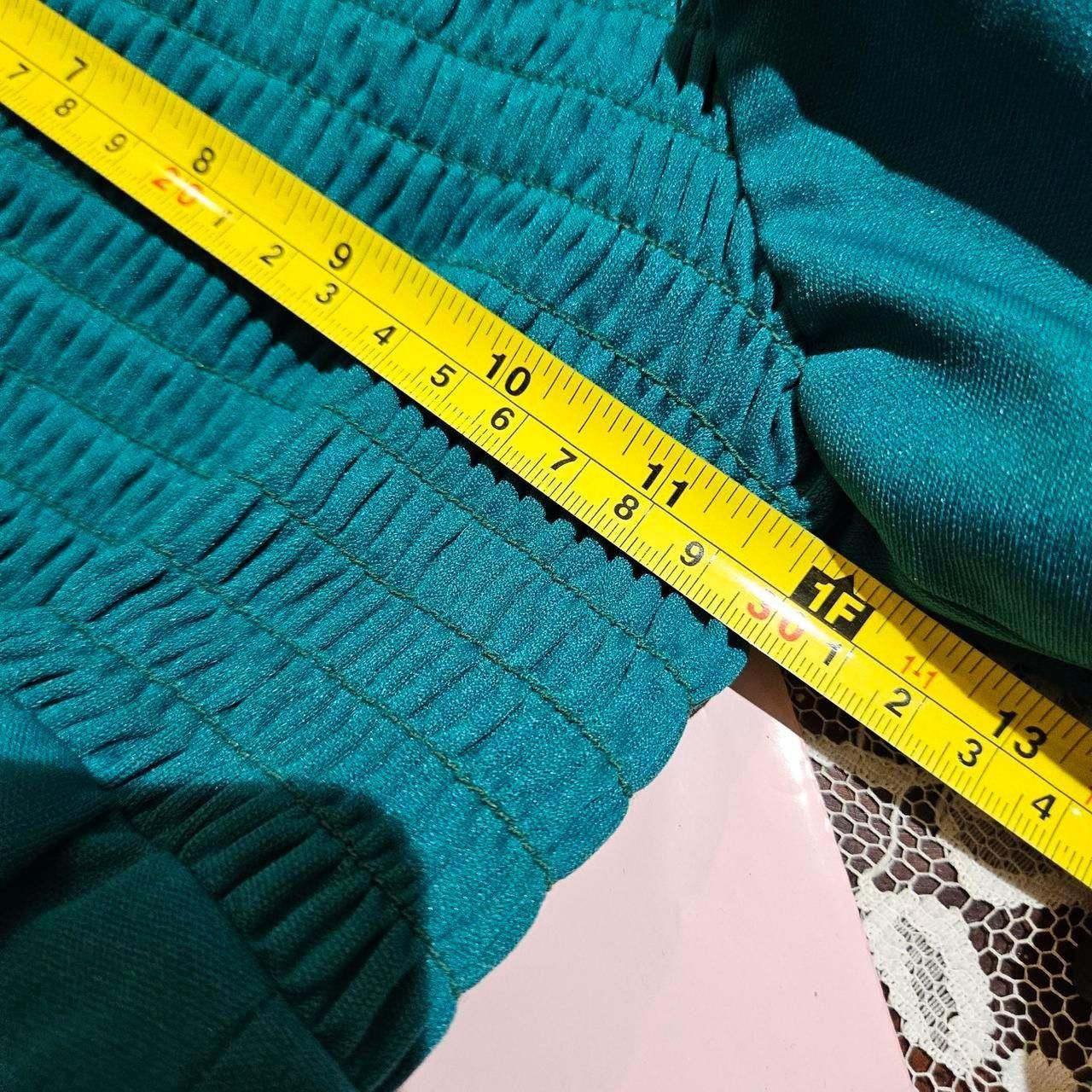 Vintage 70s boho western green empire waist maxi halter dress Size M / US 6-8 / IT 42-44 - 5 Thumbnail