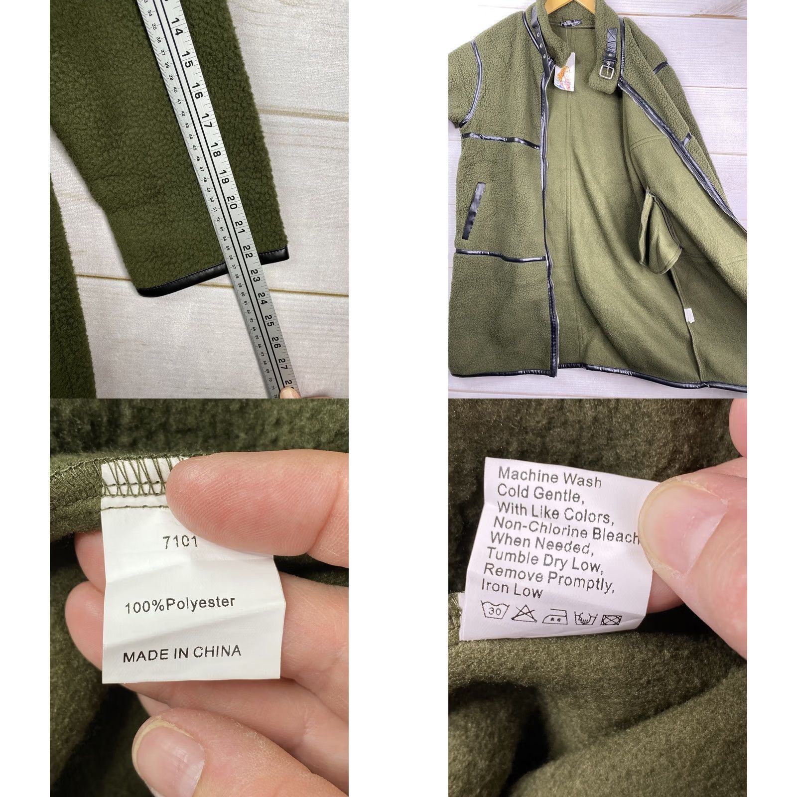 Vintage Pretty Garden Jacket Womens L Green Fleece Sherpa Hooded Long Zip Winter Coat Modern Piping Casual Mens? Women Size L / US 10 / IT 46 - 8 Thumbnail