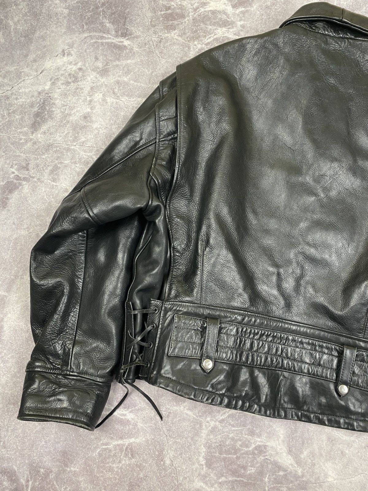 Vintage Lee Trevor Very Thick Cowhide Leather Jacket Size: XL Size US L / EU 52-54 / 3 - 17 Thumbnail