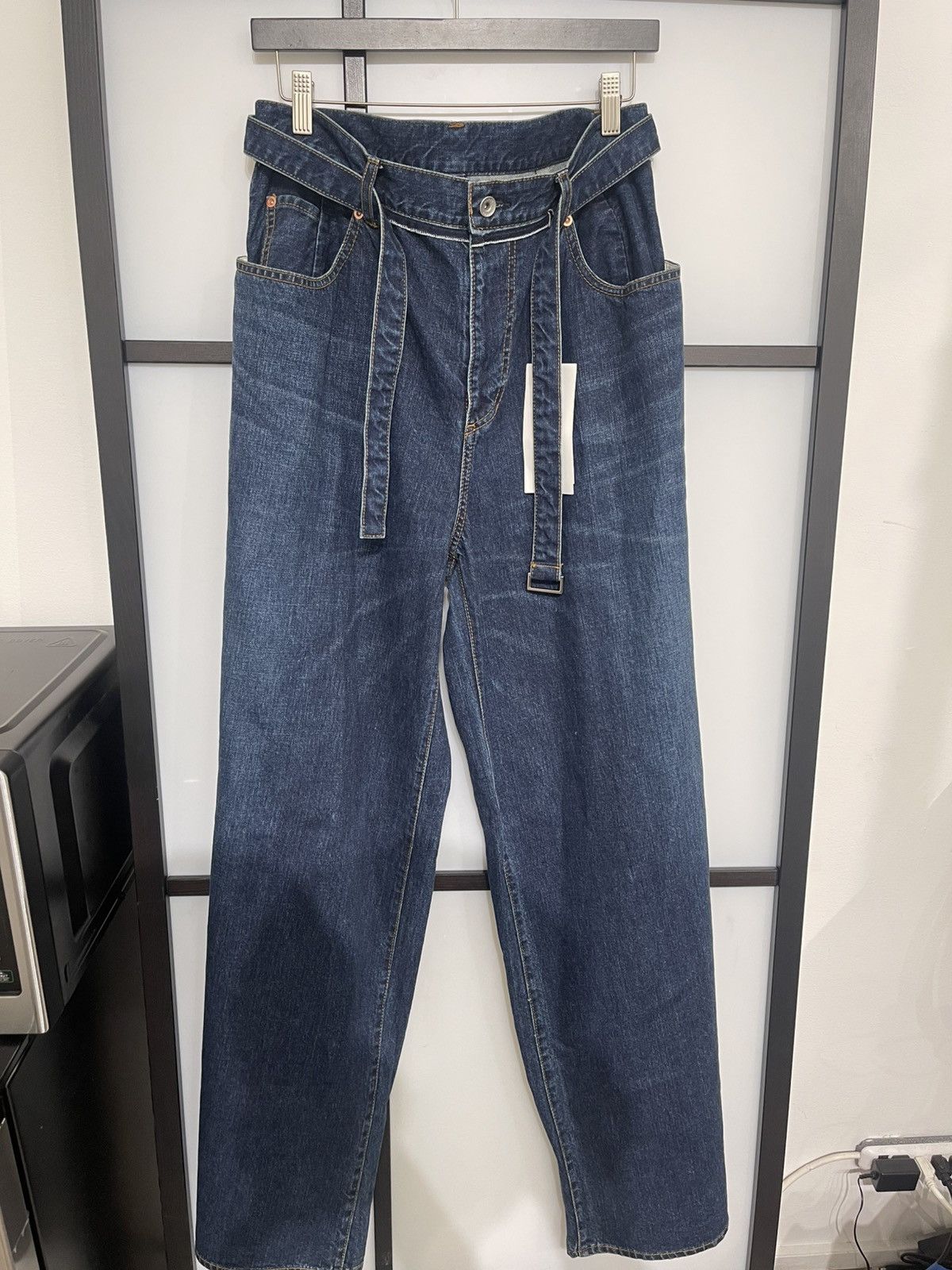 Sacai BELTEED BAGGY FLAIR DENIM PANTS Sacai BELTEED BAGGY FLAIR