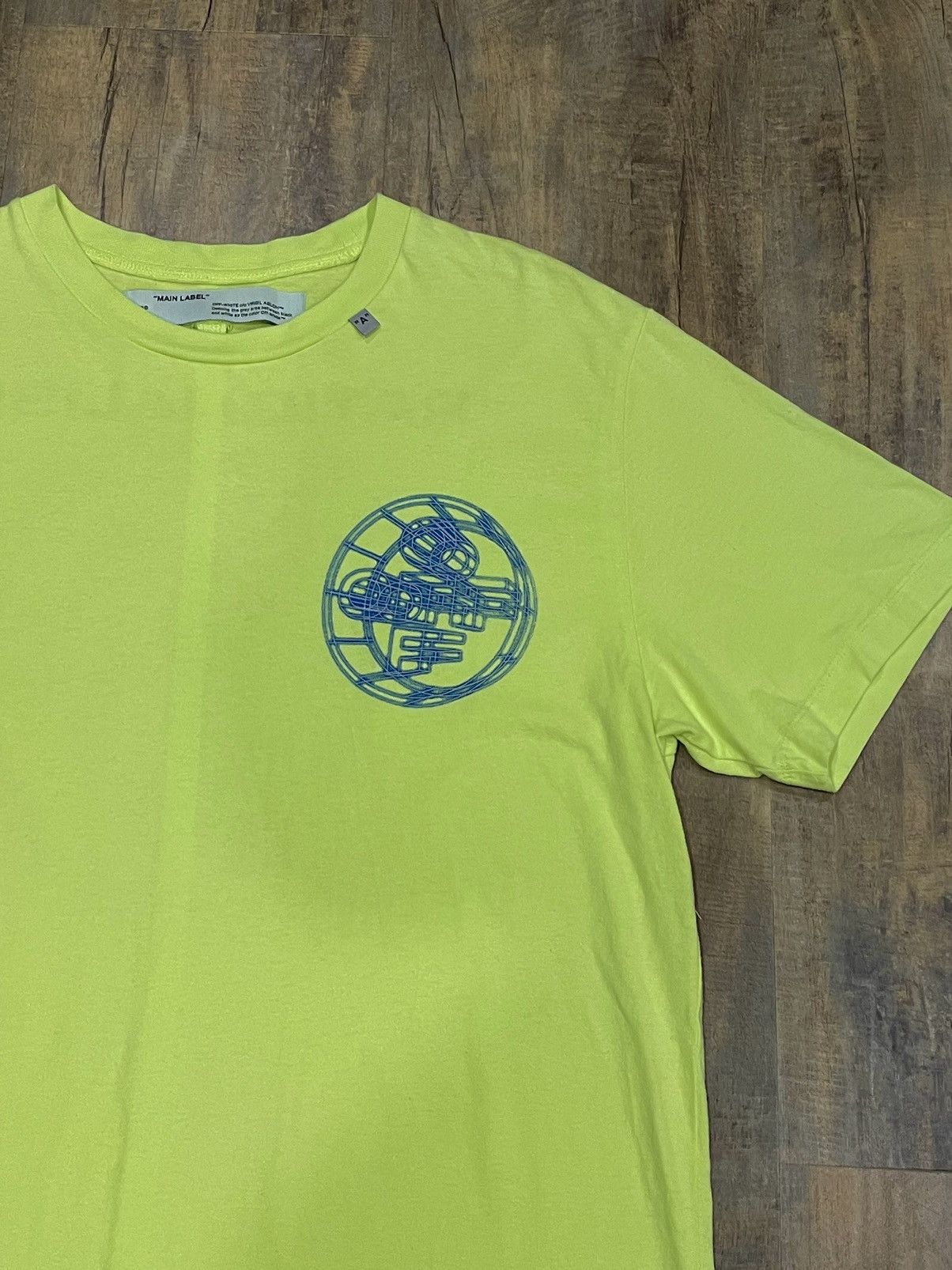 Off-White RARE Off-White Rationalism Neon Green Logo Tee Size US M / EU 48-50 / 2 - 4 Thumbnail
