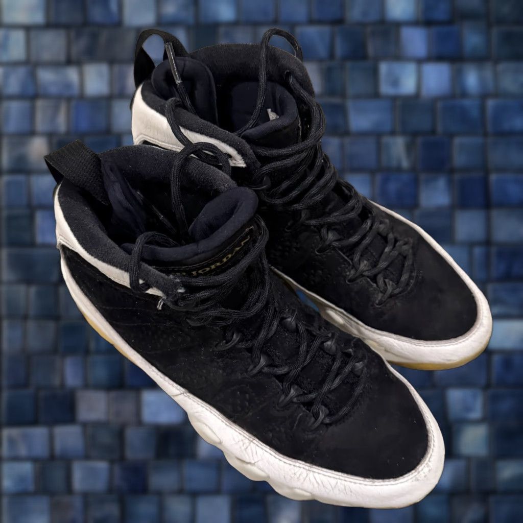 Jordan Brand Air Jordan 9 Retro City of Flight Mens Size 8 Black White Gold DISTRESS Sneaker City of Flight Jordan 9 Retro Mens Size ONE SIZE - 1 Thumbnail