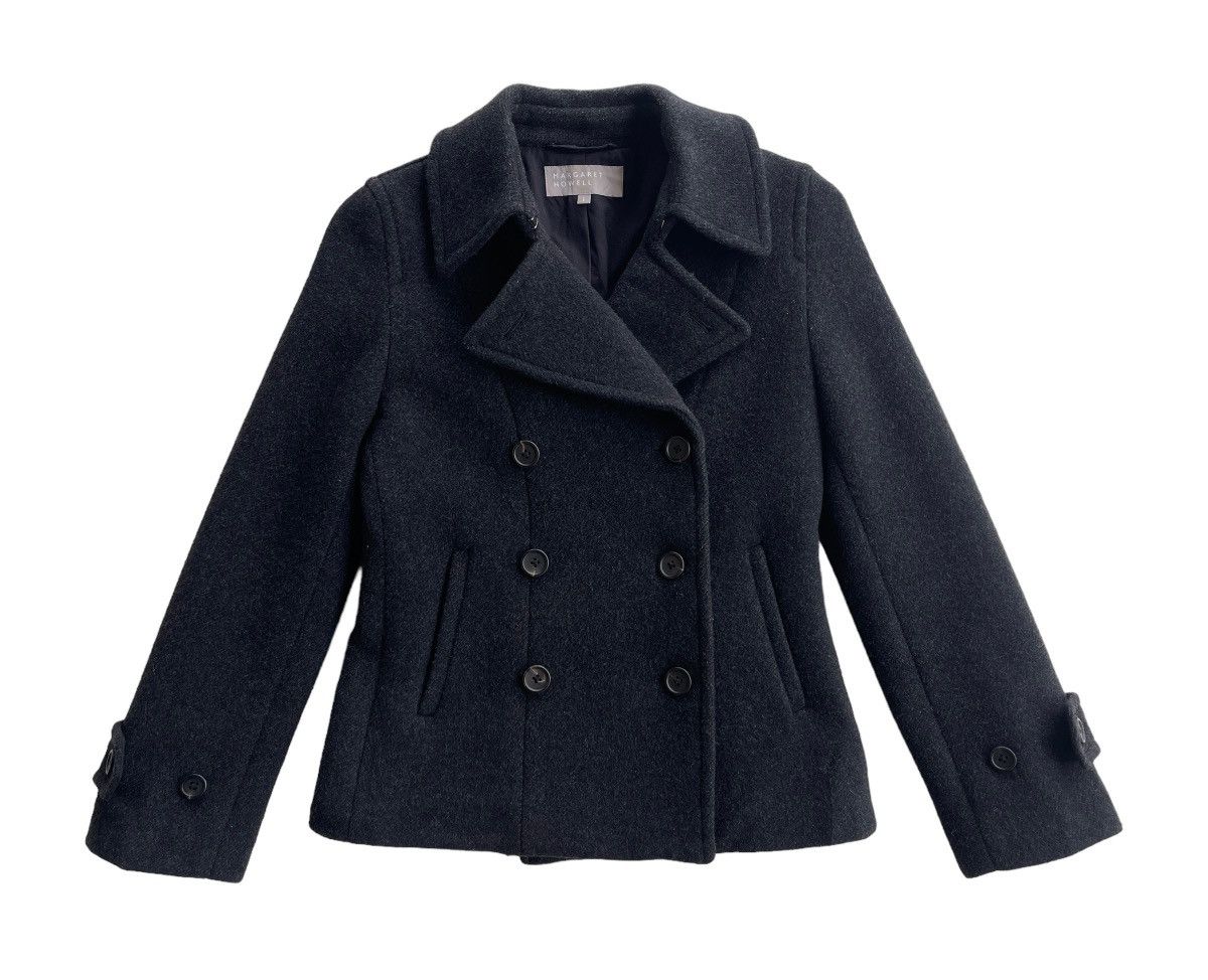 Margaret Howell Wool Double Breasted Pea Coat Black Size S / US 4 / IT 40 - 2 Thumbnail