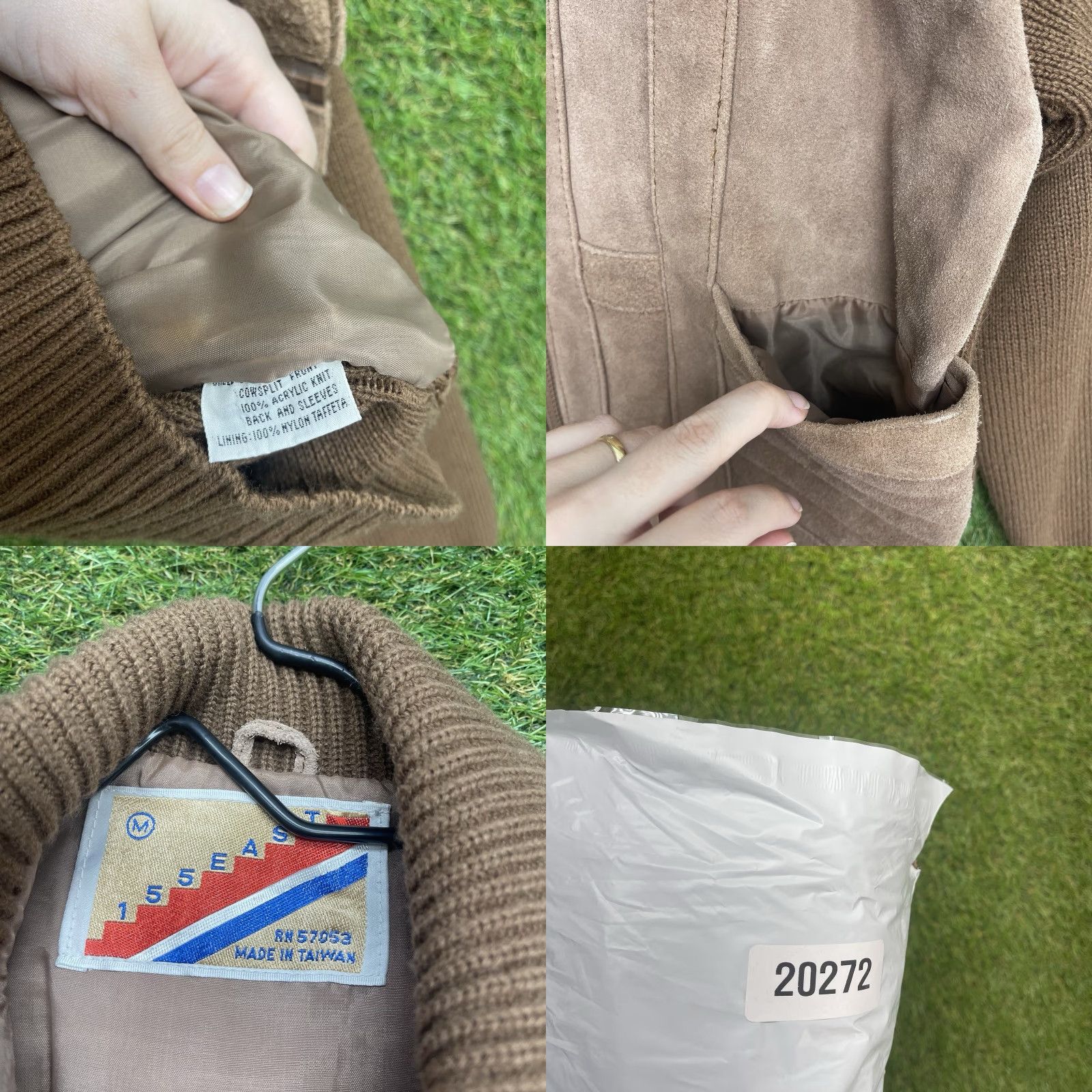 Haband VINTAGE Haband Leather Jacket Mens Medium Brown Full Zip Knit Sleeves Casual 155 East Size US M / EU 48-50 / 2 - 8 Thumbnail