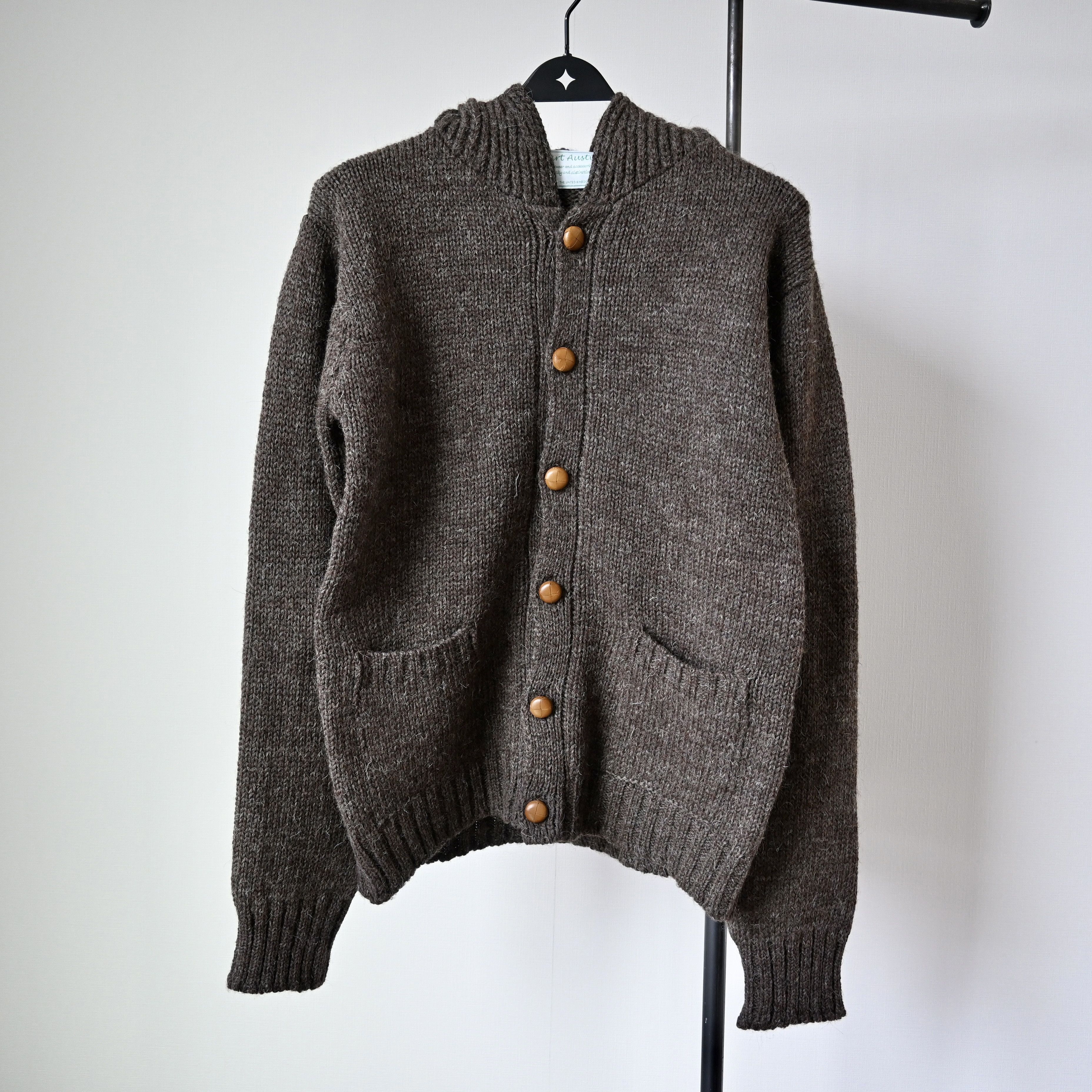 Vintage VTG 1990s Stuart Austin heavy wool knit hoodie, made in UK Size US M / EU 48-50 / 2 - 1 Thumbnail