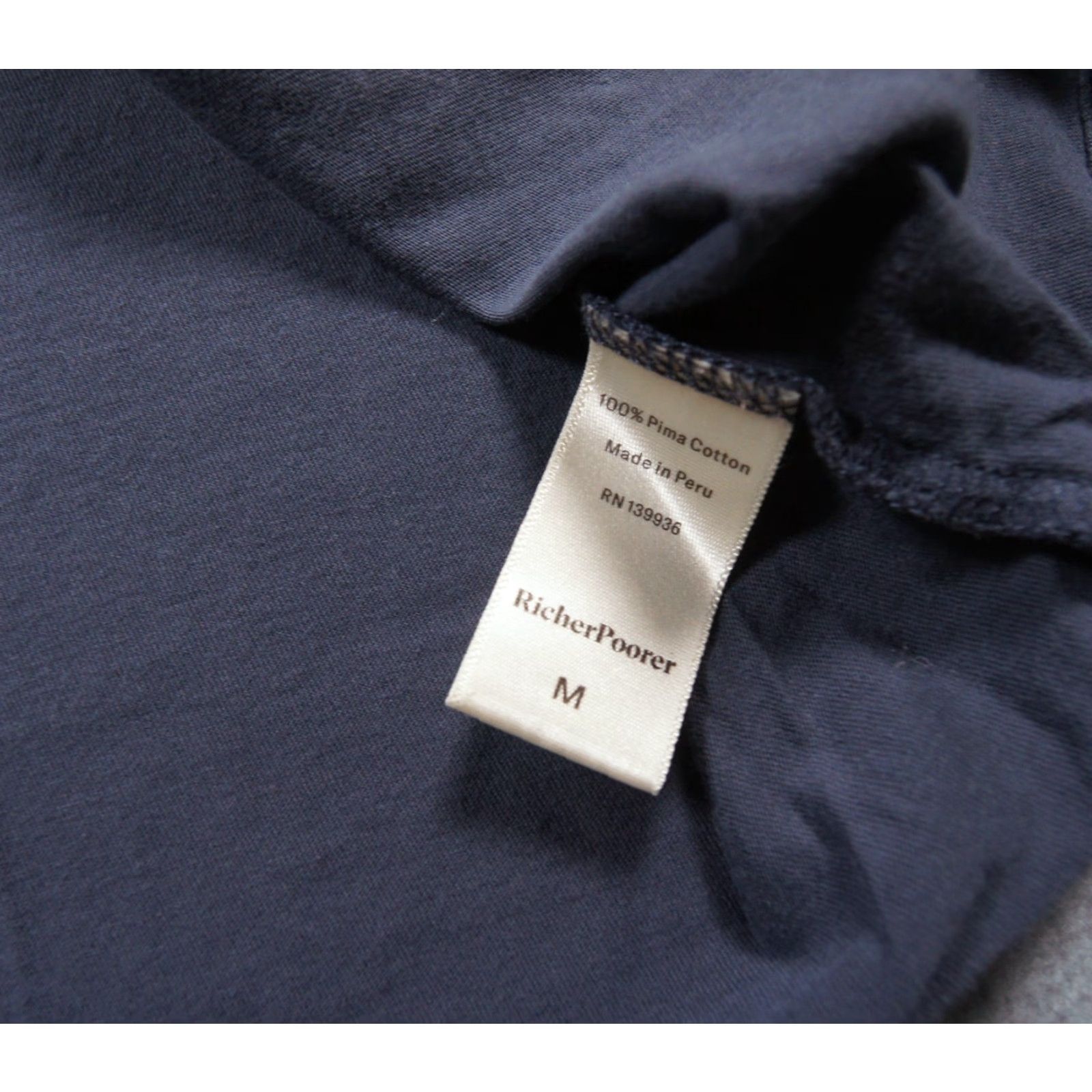 Richer Poorer Richer Poorer Shirt Mens Medium Blue Pocket Tee Short Sleeve Pima Cotton Casual Size US M / EU 48-50 / 2 - 5 Thumbnail