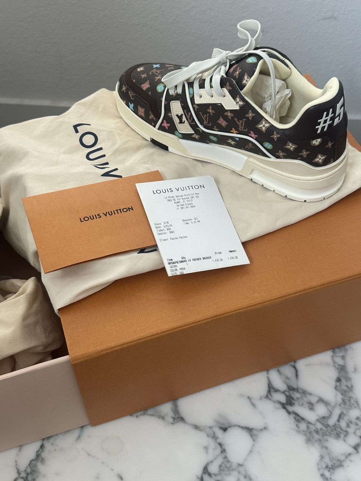 Louis Vuitton × Tyler The Creator Louis Vuitton by Tyler, the Creator LV Trainer Mocha Size US 6 / EU 39 - 1 Thumbnail