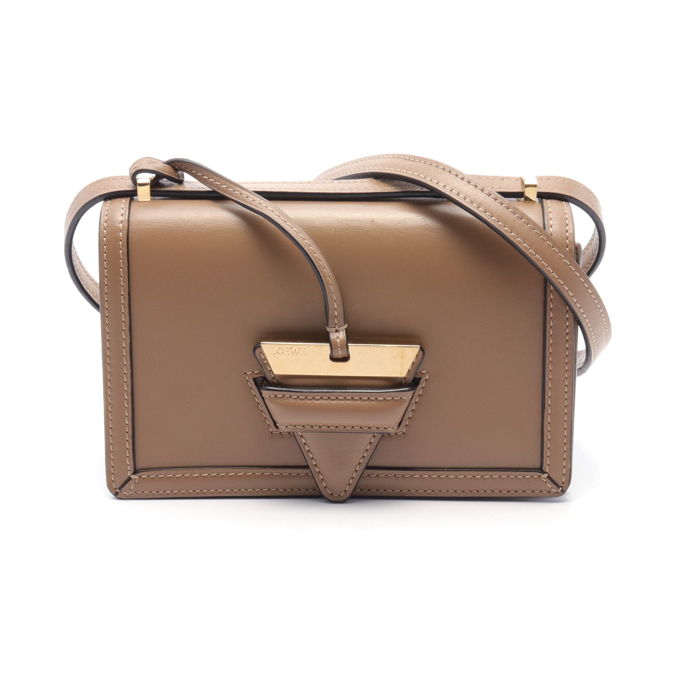 Loewe Loewe Barcelona Small Shoulder Bag Leather Gray Brown Size ONE SIZE - 1 Thumbnail