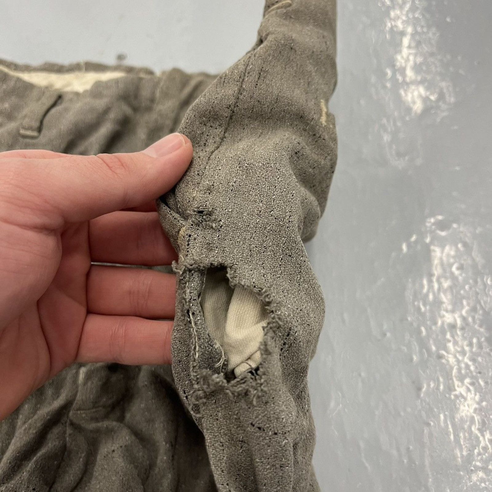 Other Vintage 50s Grey Fleck Distressed Cotton Rayon Pants 24x21 Size 24" / US 00 / IT 34 - 5 Thumbnail