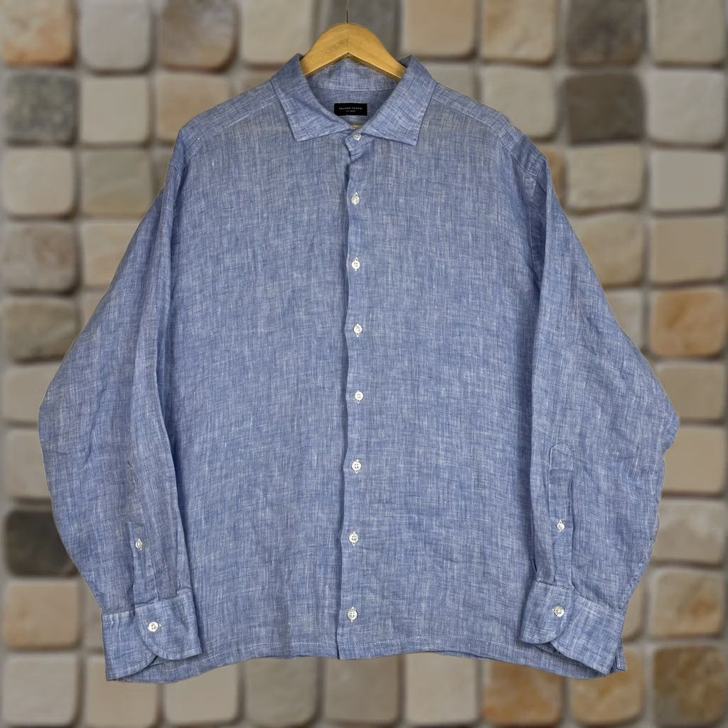Proper Cloth Proper Cloth Button Down Shirt Mens XL Blue 100% Linen Size US XL / EU 56 / 4 - 1 Thumbnail