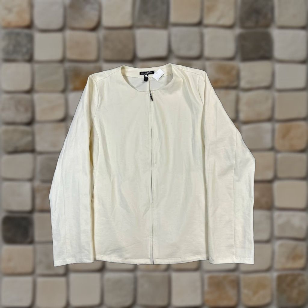 Eileen Fisher Eileen Fisher Sweater Womens Small Ivory Full Zip New Size S / US 4 / IT 40 - 1 Thumbnail