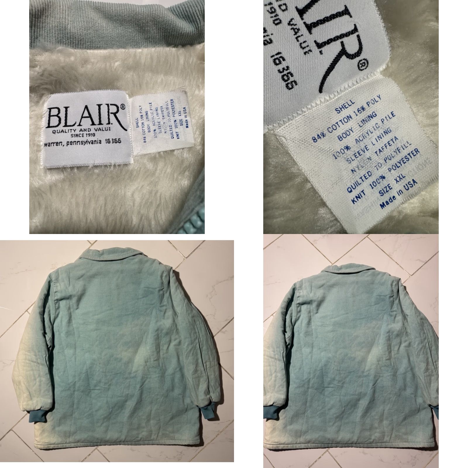 Blair VINTAGE Blair Corduroy Jacket 2XL Blue Faux Fur Lined 80s Unisex Adults Size XXL / US 16-18 / IT 52-54 - 8 Thumbnail