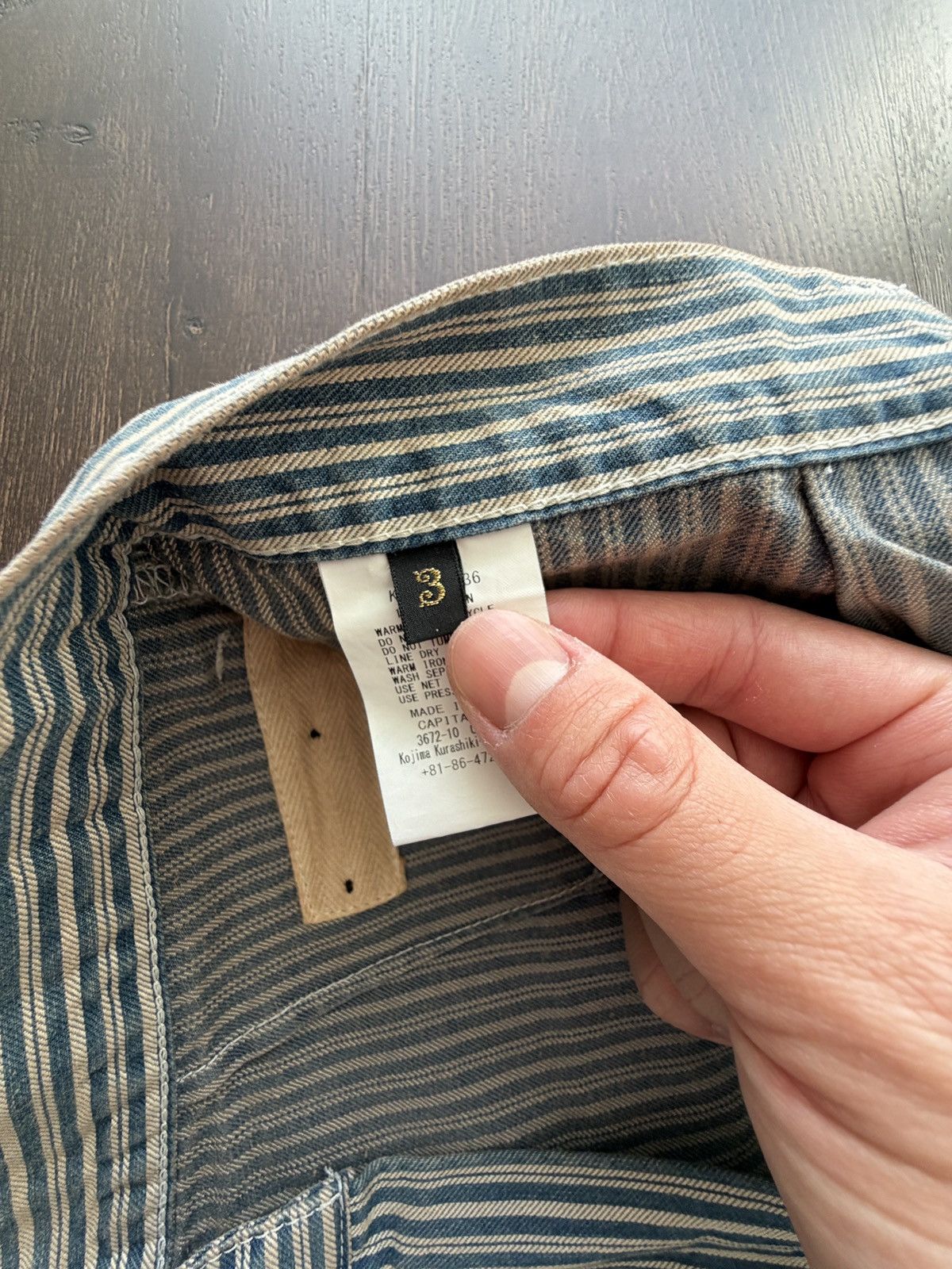 Kapital Kapital Herringbone Baggy Fatigue Pants Blue Striped Size 3 Size US 32 / EU 48 - 8 Thumbnail