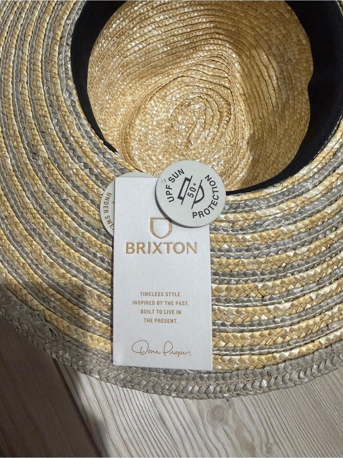 Brixton Brixton Woven Straw Fedora Hat - Yellow & Brown Size ONE SIZE - 4 Thumbnail