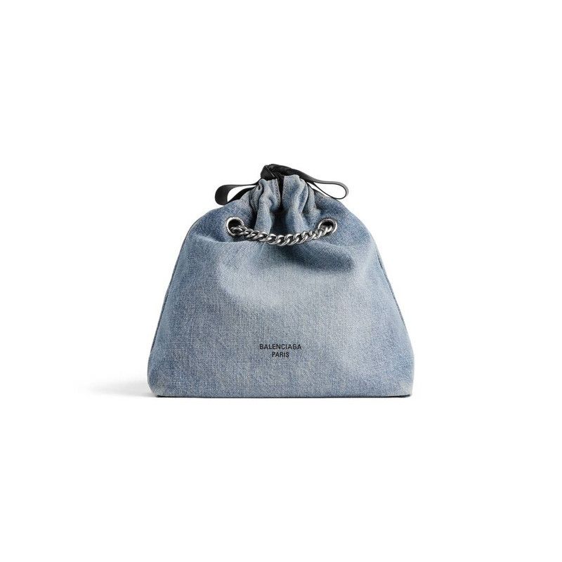 Balenciaga o1tr1nto0526 Size: OS / Crush Small Tote Bag Denim in Blue Size ONE SIZE - 5 Thumbnail