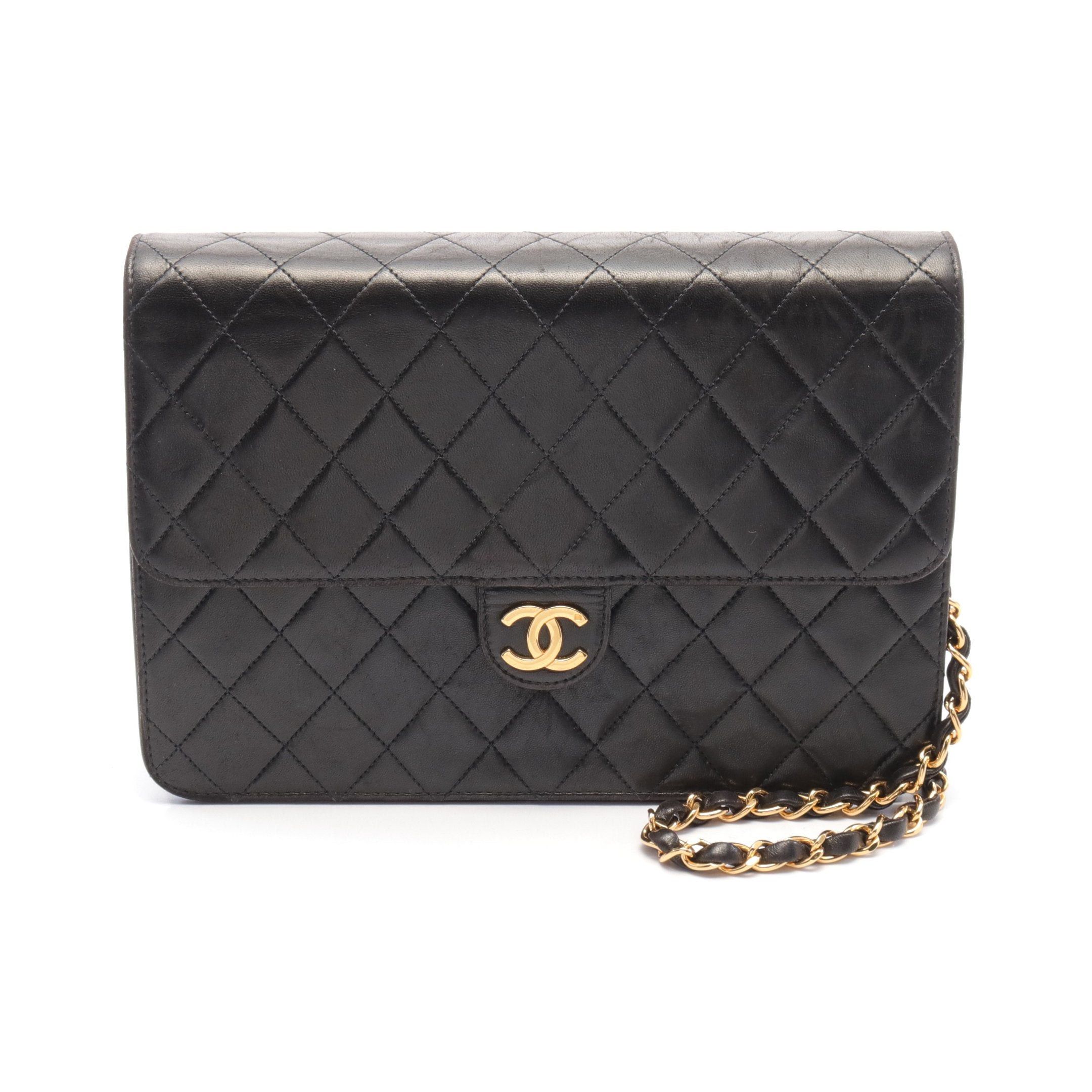 Chanel Chanel Matelasse Chain Shoulder Bag Lambskin Black Gold Hardware Size ONE SIZE - 1 Thumbnail