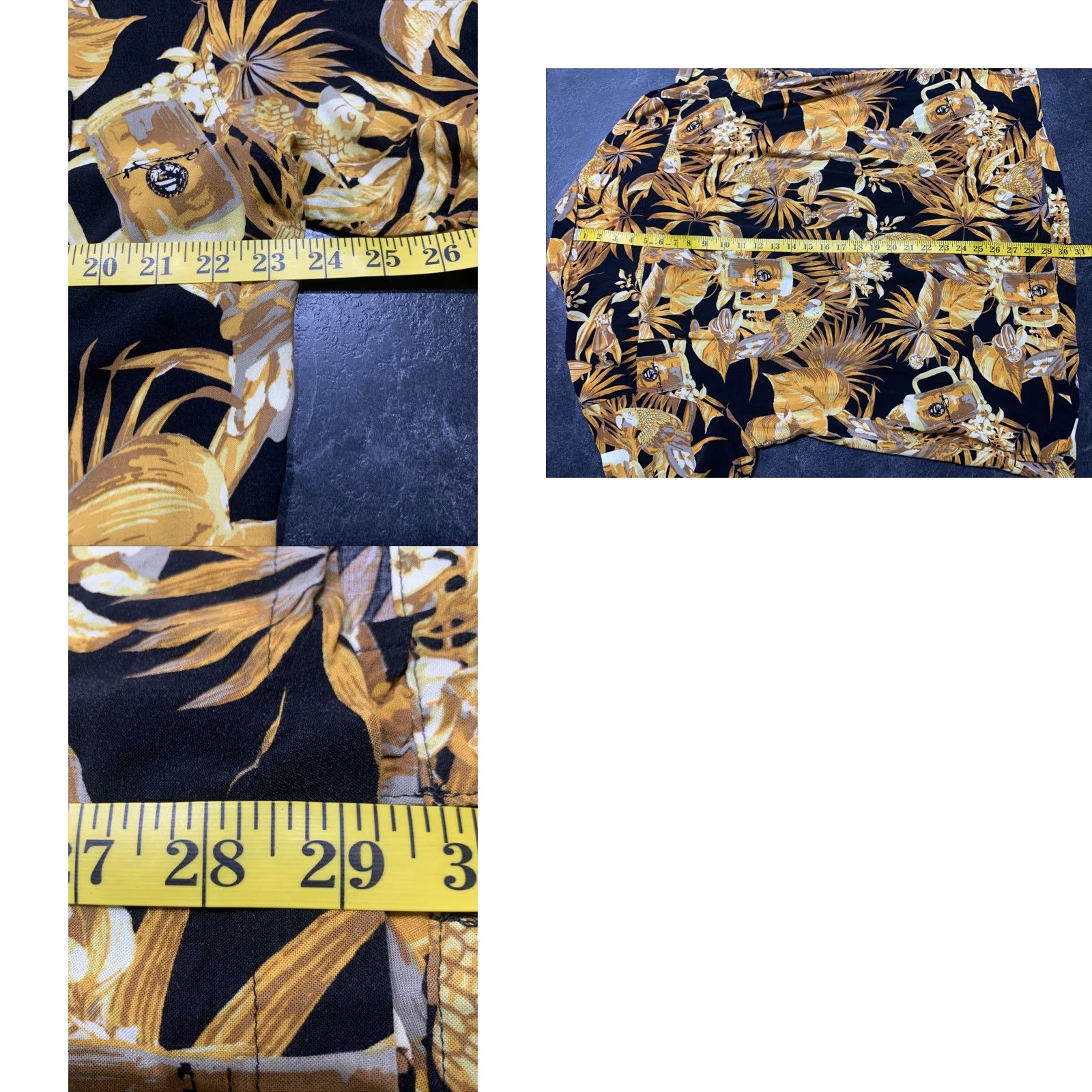 Panama Jack Panama Jack Shirt Men XL Gold Floral Rayon Button-Up Short Sleeve Casual Cocktail Caribbean Tropical Mens XL Gold Floral Shirt Size US XL / EU 56 / 4 - 8 Thumbnail