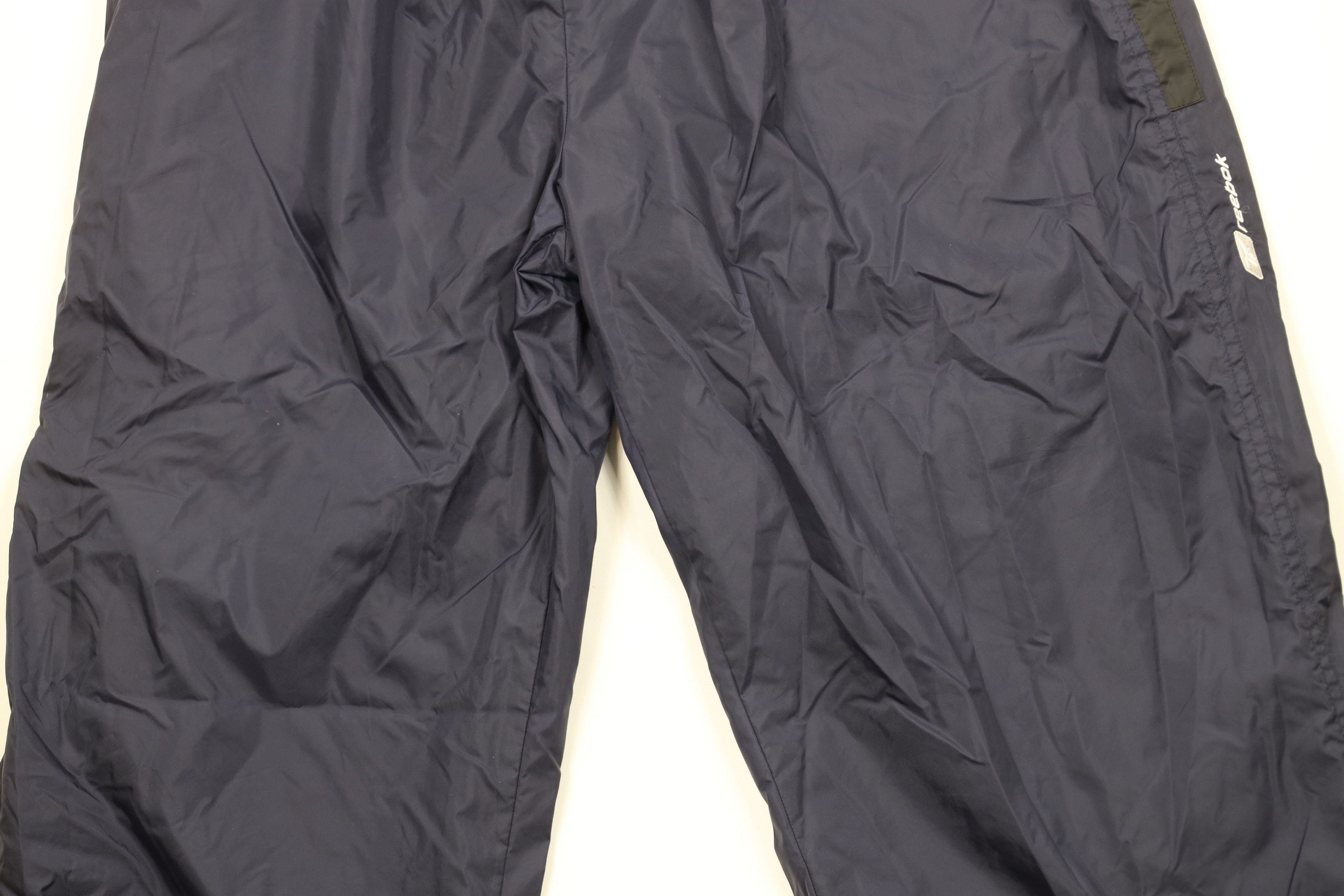Reebok × Vintage Vintage 90s Reebok Wide Leg Windbreaker Pants Navy Blue Size US 38 / EU 54 - 3 Thumbnail