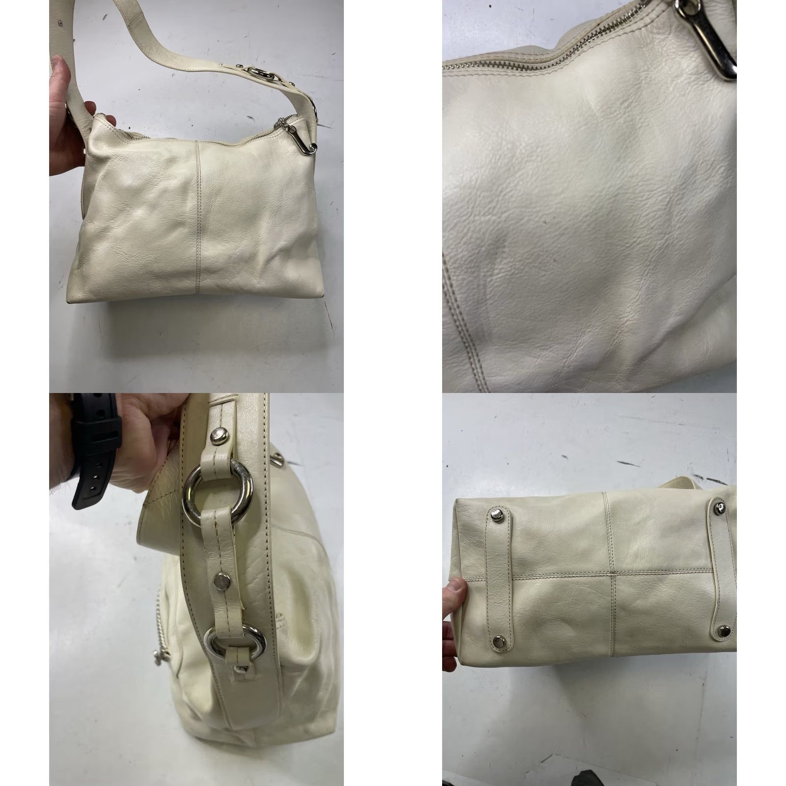 Juicy Couture VINTAGE Juicy Couture Y2K Shoulder Bag White Leather Medium Women’s Mens? No Size ONE SIZE - 8 Thumbnail
