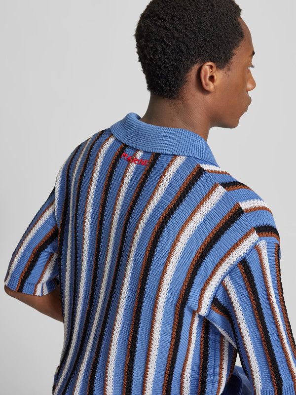 Marni oc11z0525 Crocheted Polo Shirt in Multicolor Size US XL / EU 56 / 4 - 5 Thumbnail