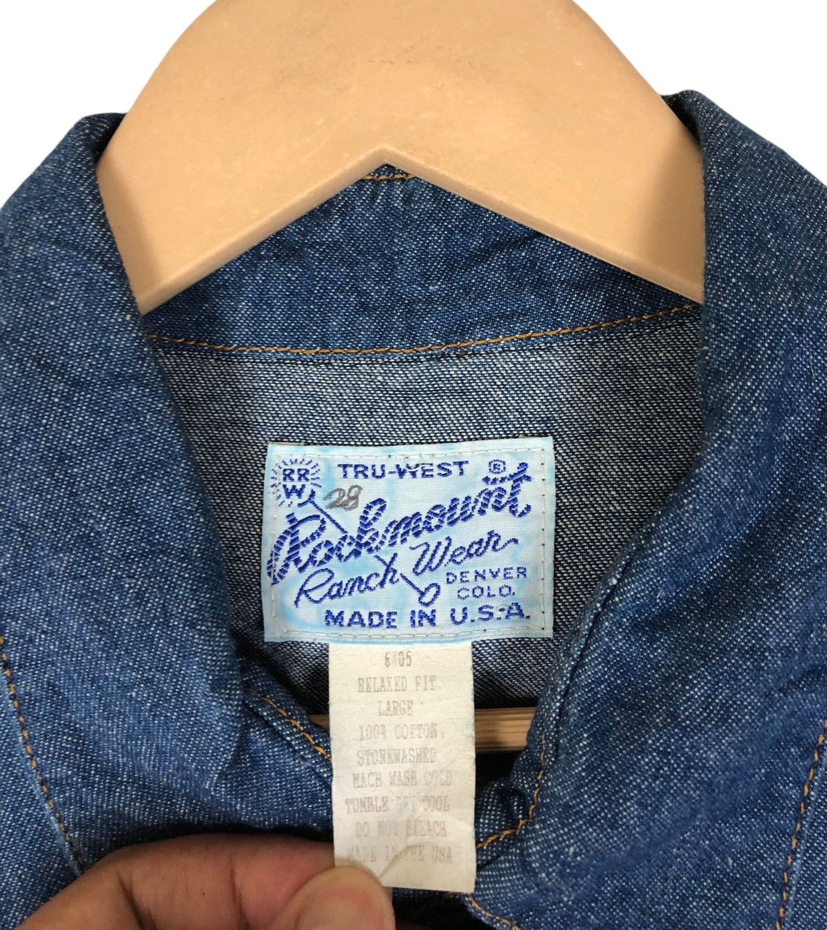 Rockmount Ranch Wear Vintage Rockmount Ranch Wear TruWest Snap Button Denim Shirt Size US L / EU 52-54 / 3 - 8 Thumbnail